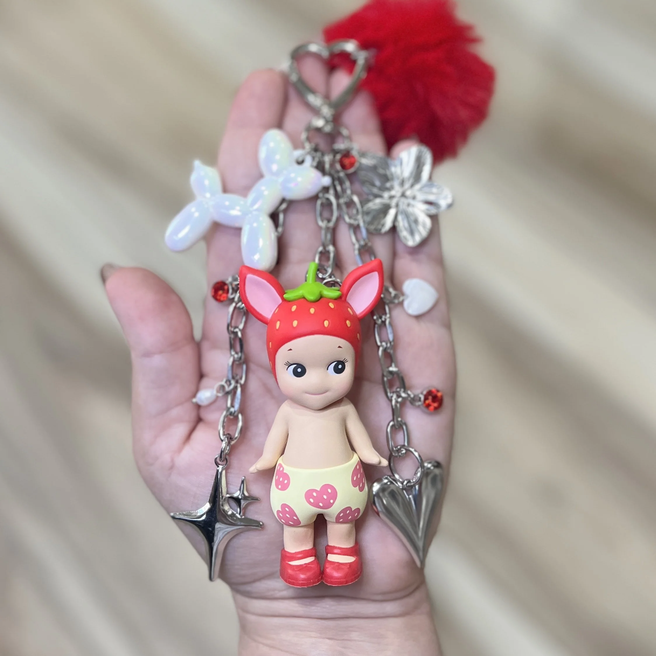Authentic Handmade Keychain | Strawberry Love Fawn