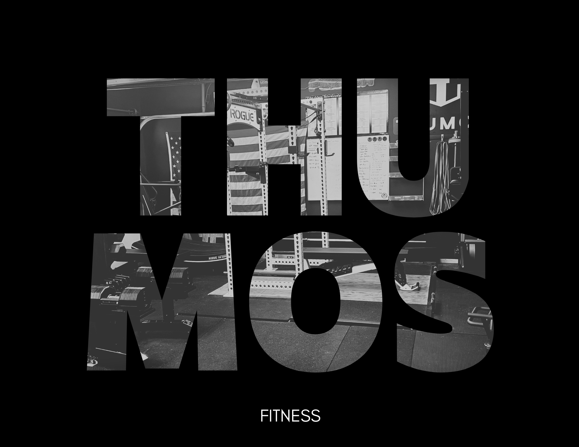 The words "FITNESS MOTIVATION" are displayed with a gym background visible inside the letters. The word "FITNESS" is written below the main text.