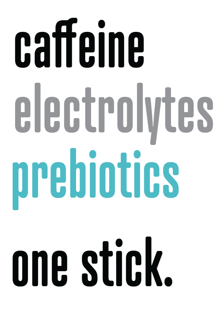 Caffeine, Electrolytes, and Probiotics. One Stick.