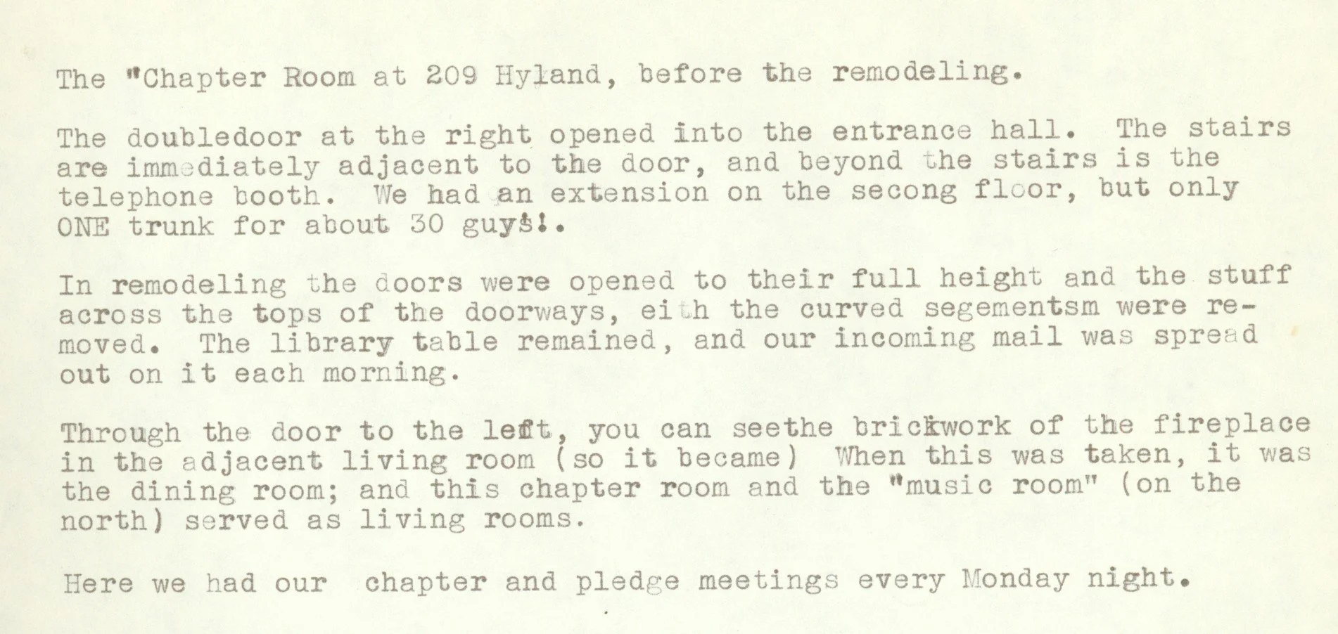 DU Chapter Room at 209 North Hyland Description