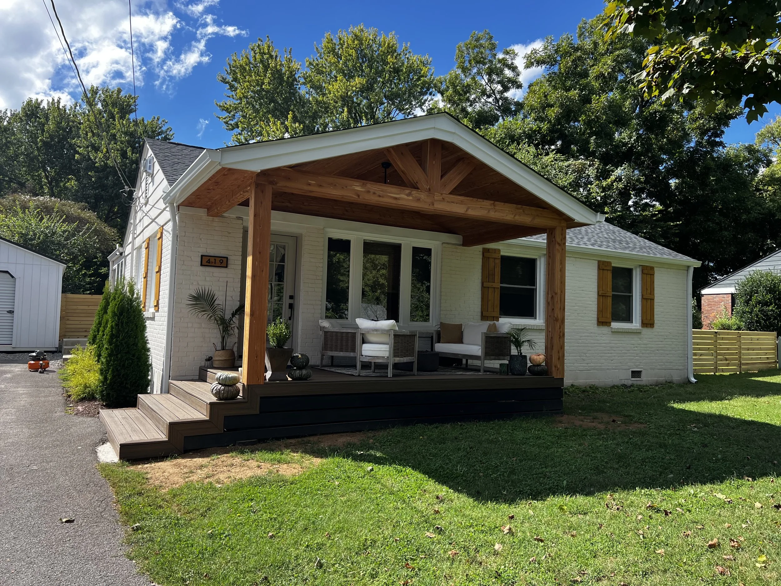 This beautiful front porch in all Cedar in Downtown Franklin,TN. A true labor of love!