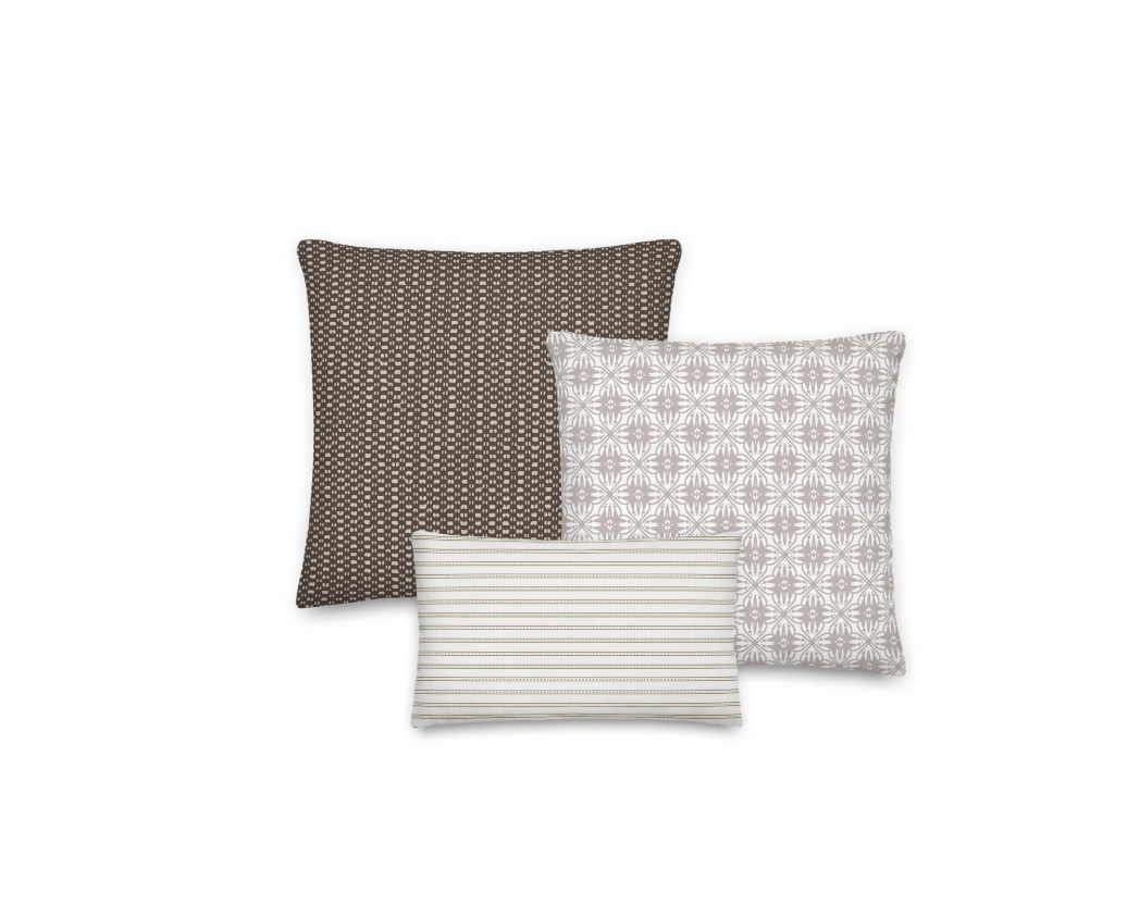 Farmhouse Pillow Set: Floral Stripe Accent Pillows, Linen Feel