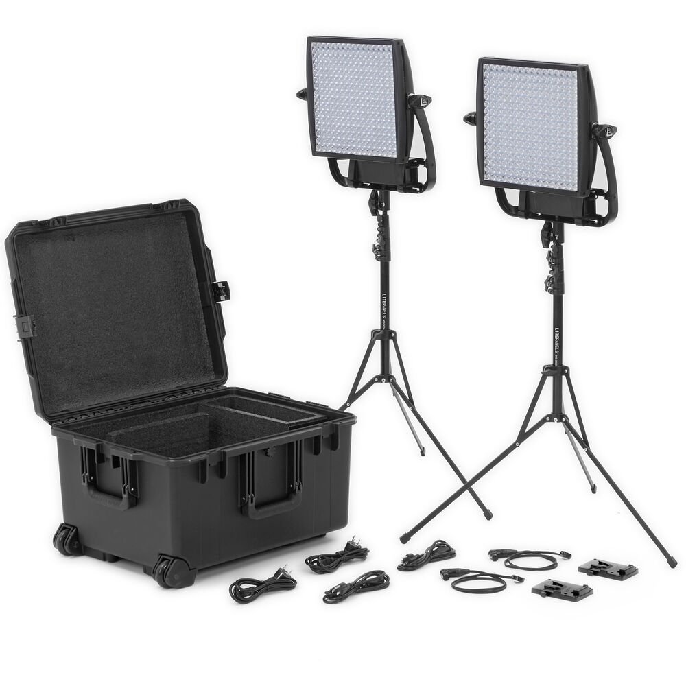 Litepanels Astra 6X Traveler Bi-Color Duo 2-Light Kit with Gold Mount Battery Plates