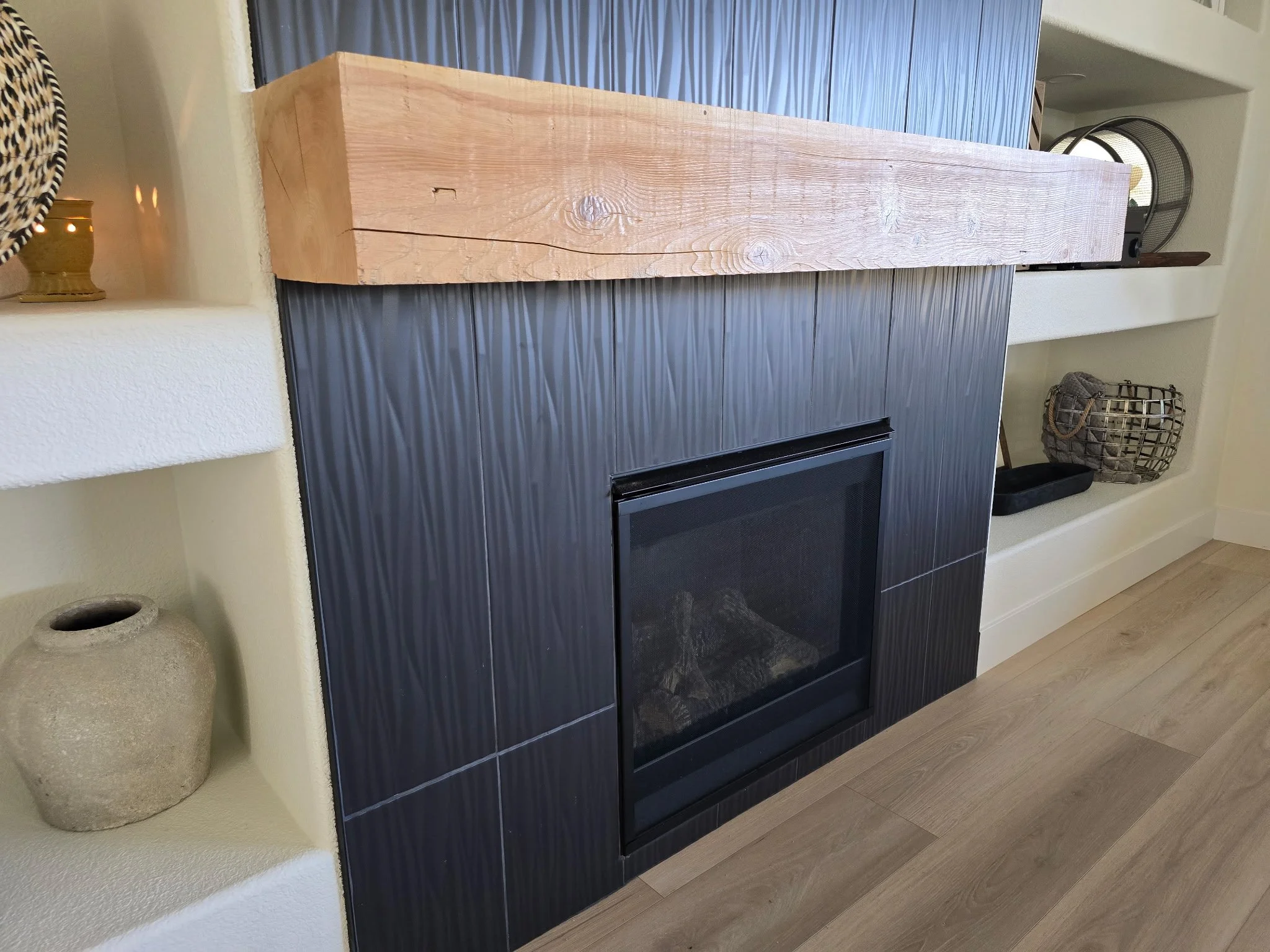 Reclaimed Cedar Beam Mantel