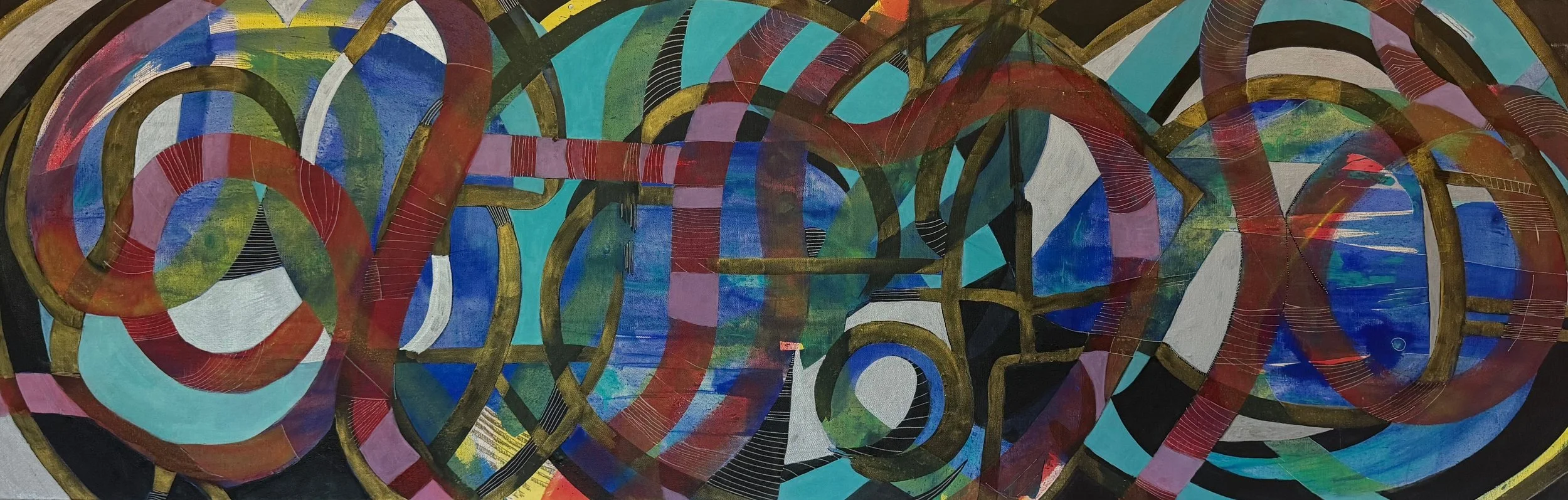 “ Ocean Calming” 24” x 60” Acrylic on Canvas, 2020