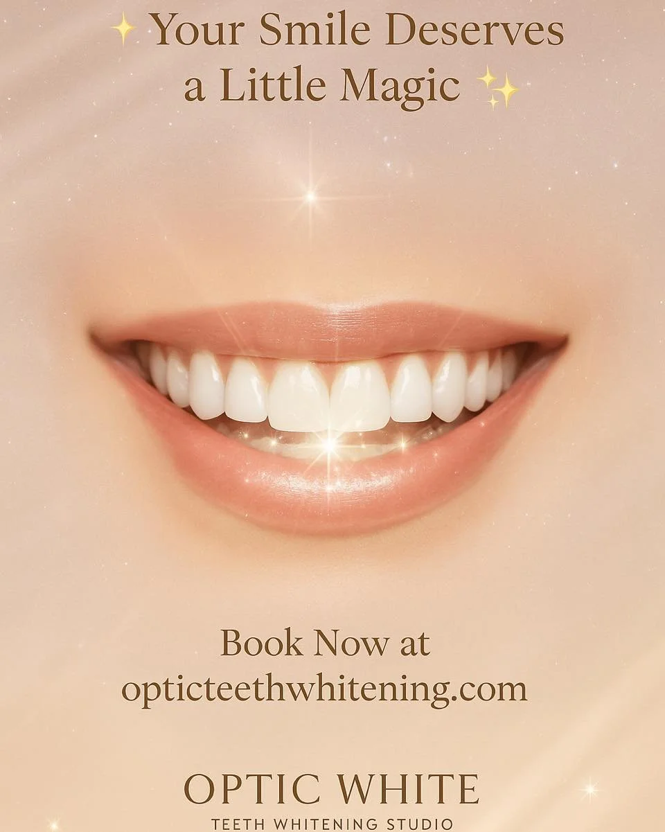 ✨🦷 Your Smile Deserves a Little Magic 🦷✨
Imagine revealing a smile that sparkles like sunshine &mdash; radiant, confident, unforgettable.
With just one visit to Optic White, we make that glow-up happen.

💫 Pain-free.
💫 Sensitivity-free.
💫 Result
