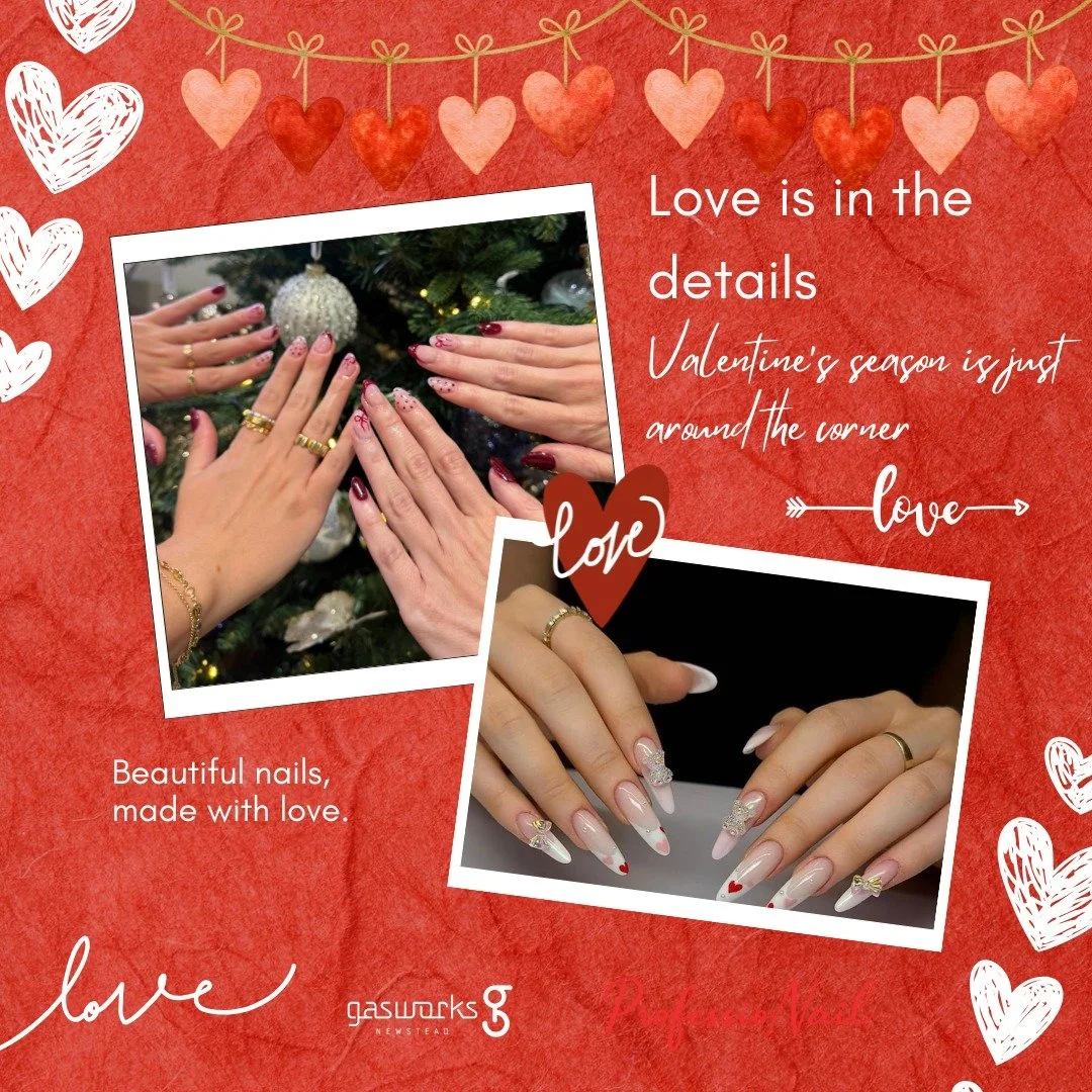 Love is in the details. 💕
Valentine&rsquo;s season is just around the corner.
Beautiful nails, made with love.

Save this look for your next appointment ✨ 
#valentinenails
#nailinspo
#nailart
#luxurynails
#naildesign
#valentinesvibes
#beautynails
#n