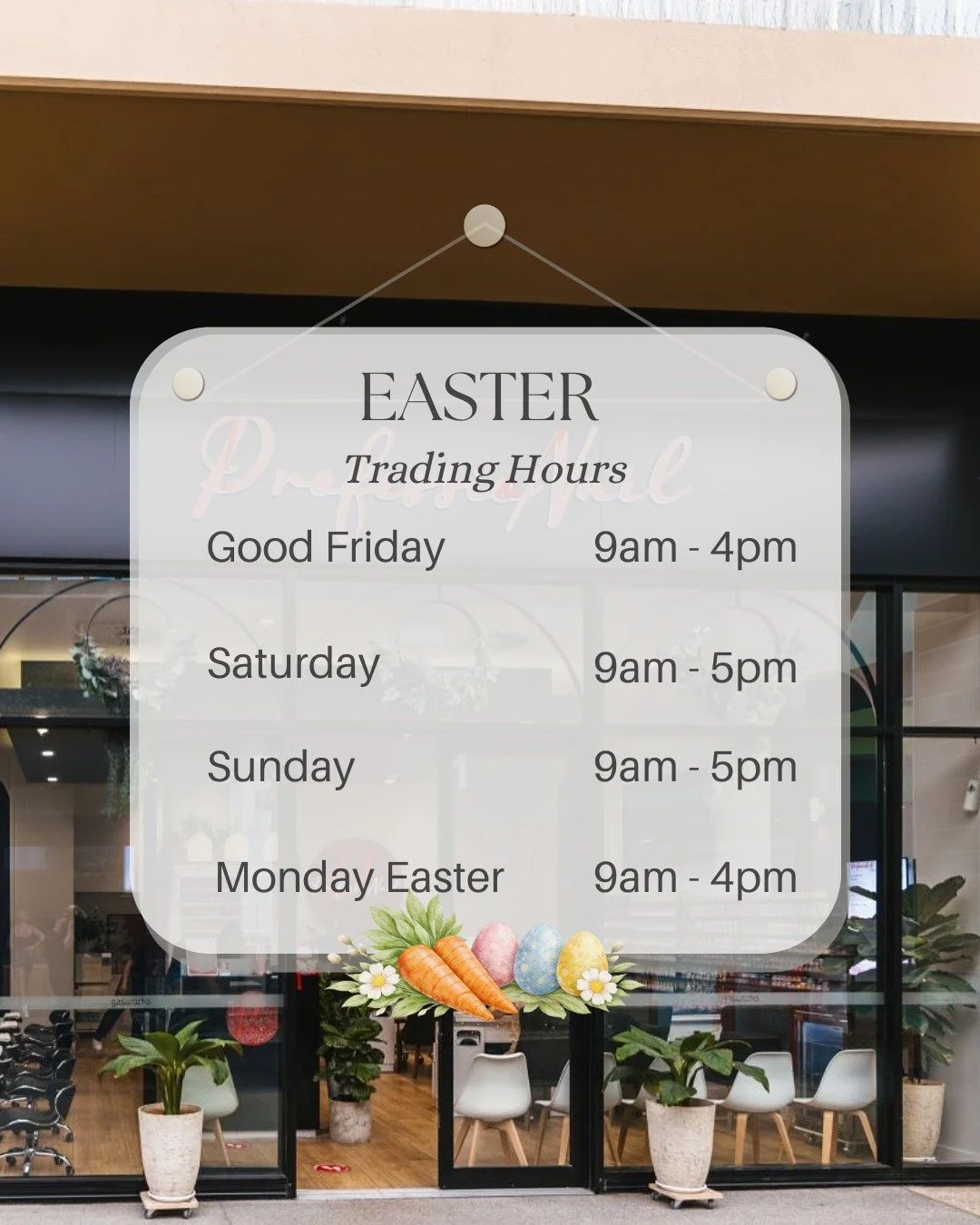 Easter trading hours are here ✨
Plan your visit and treat yourself this long weekend.