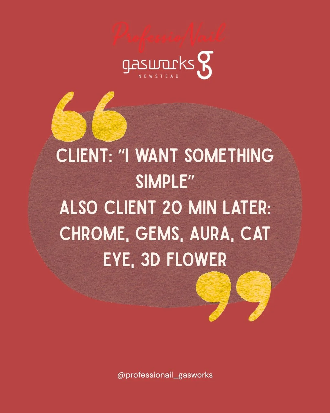 "Something simple" means very different things depending on who you ask. 😂💅

What starts as a classic nude set can quickly become chrome, aura, cat eye, gems and nail art once inspiration starts flowing.

The good news? Nail designs can a