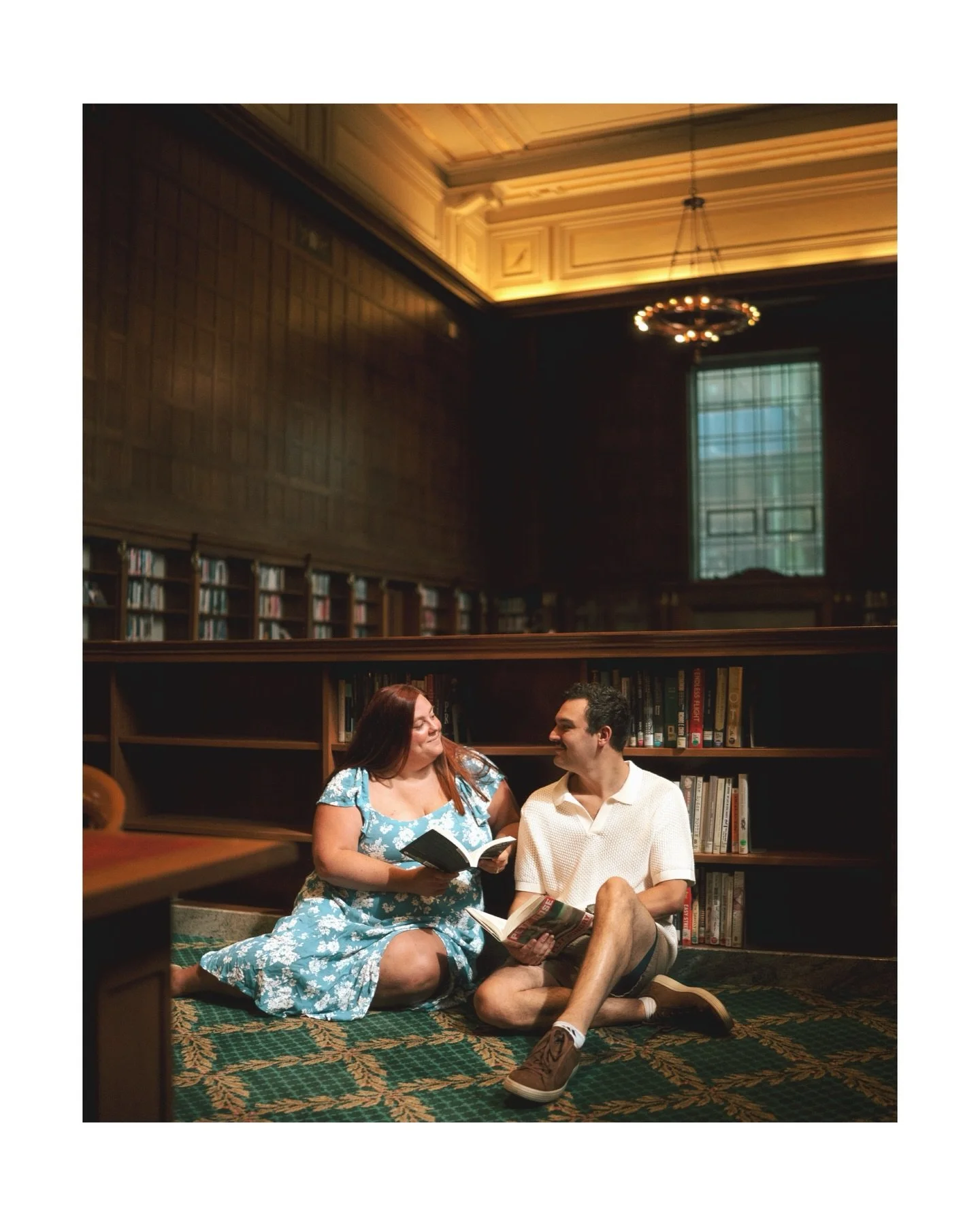 Just now realizing I haven&rsquo;t shared this engagement session with Emily &amp; Charles but their wedding being tomorrow is the best excuse. 

As fellow book lovers, they decided to do half of their session at the Central Library and then we share