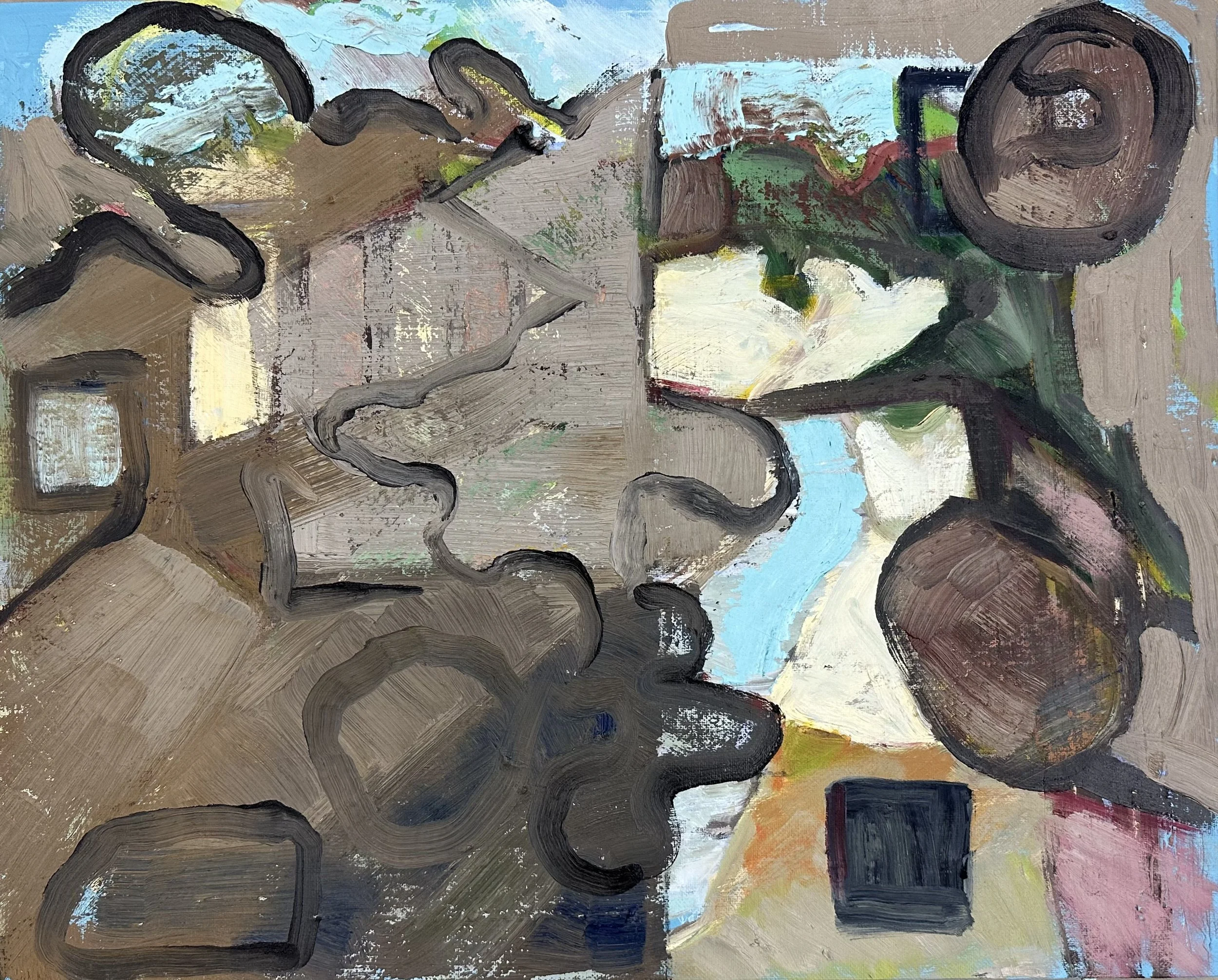 “What Did They Worship In There”, 16” x 20”, oil on canvas board, 2025