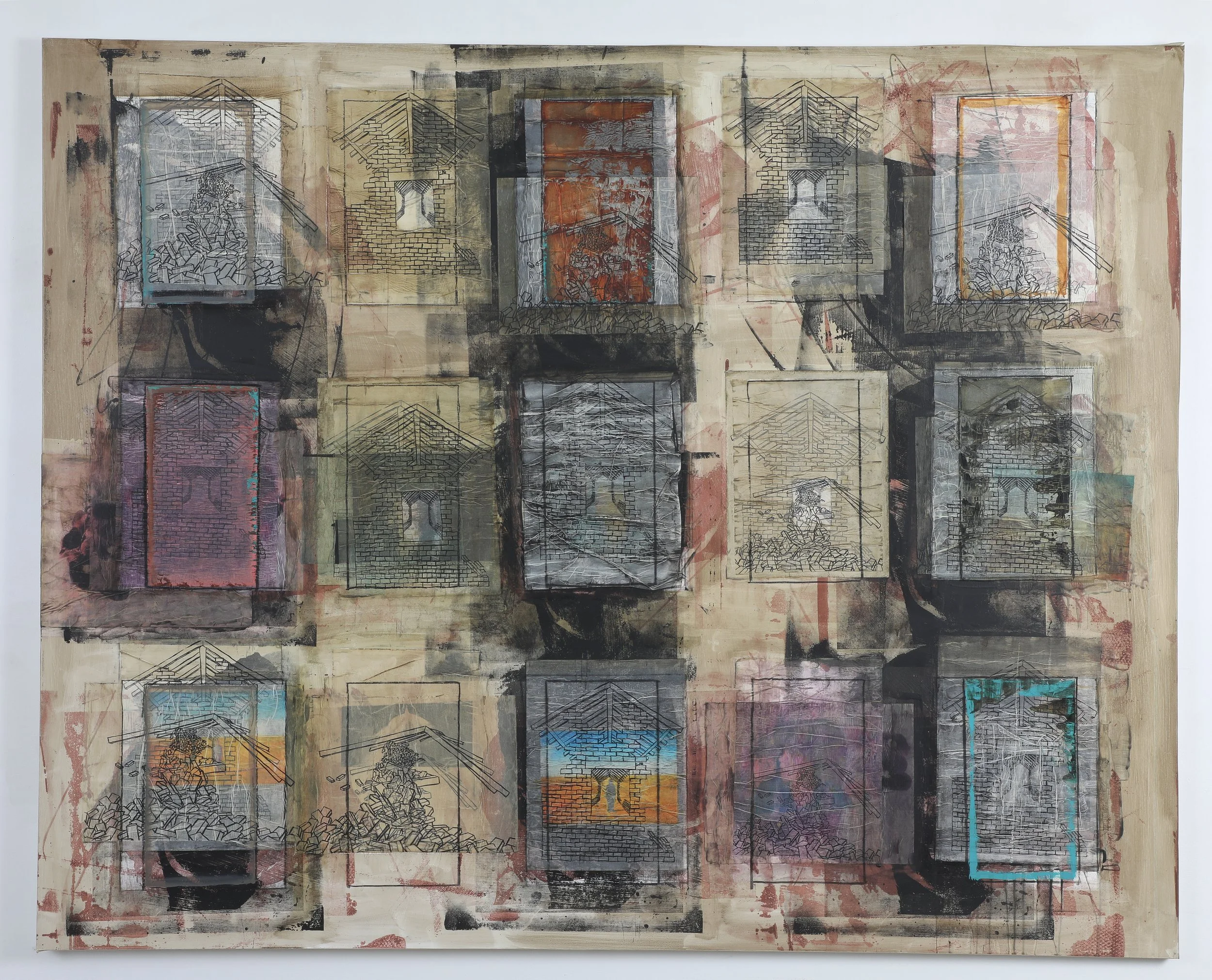 "Transformation",  60" x 48", oil & collage on panel, 1997