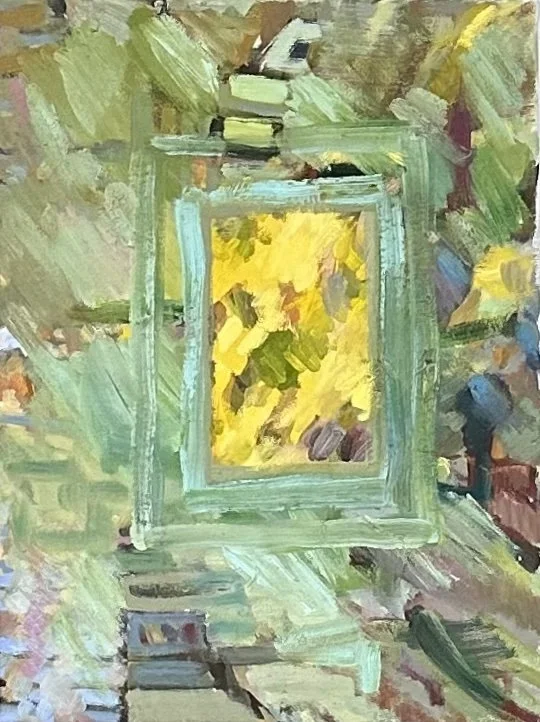 “How Long Should I Stay”, 12" x 16”, oil on canvas,  2023