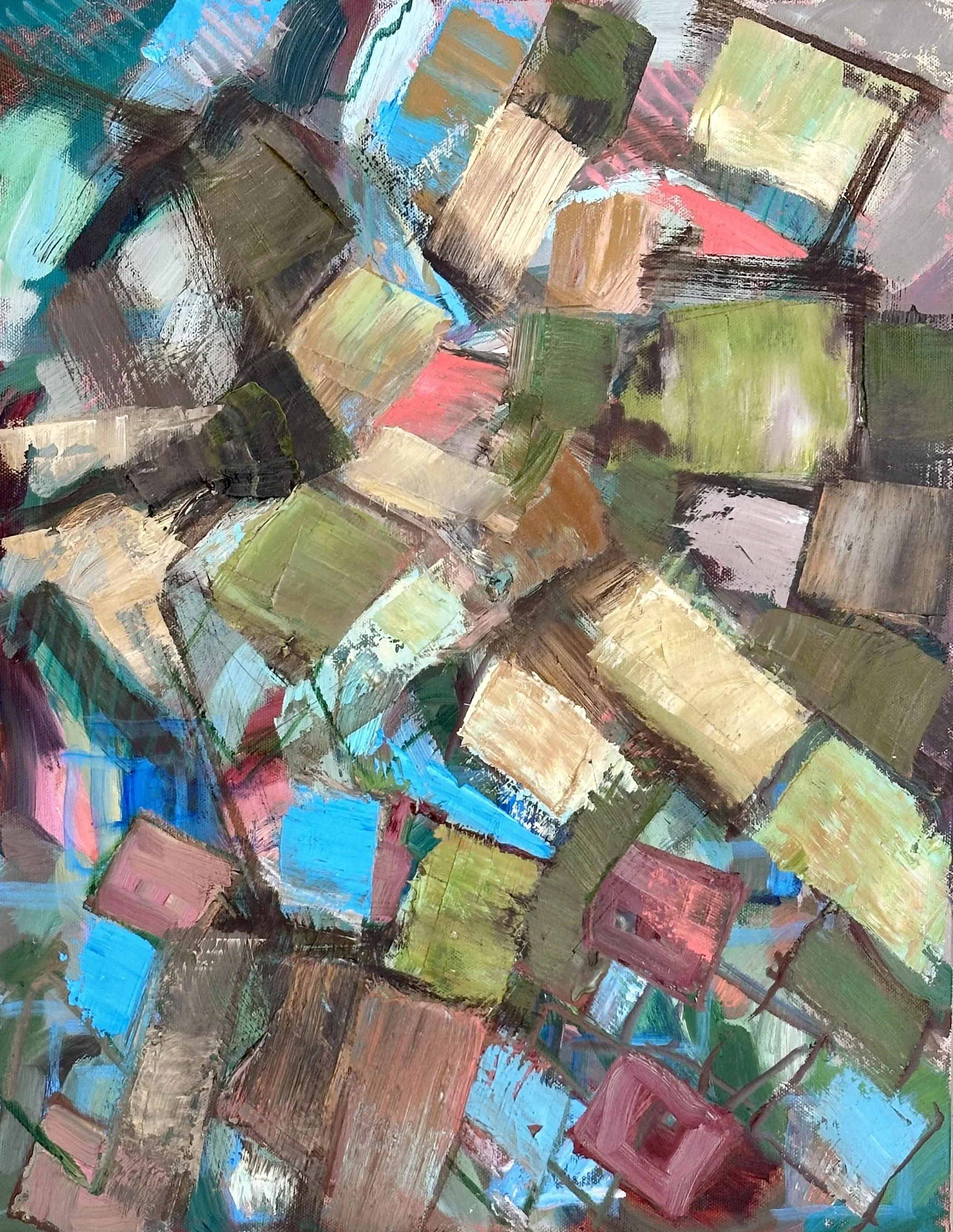 “To Puzzle Out Our Fossils”, 16” x 20”, oil on canvas board, 2025