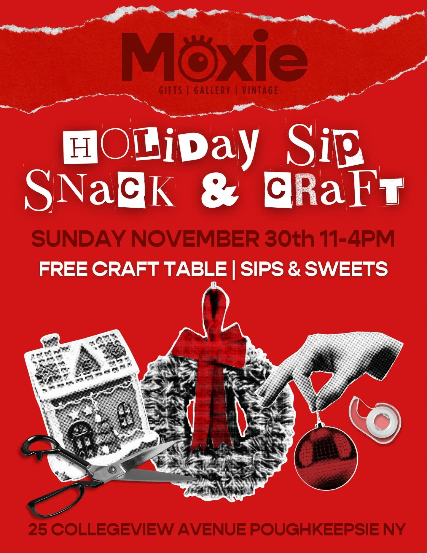 Hey festive folks! Whatever you celebrate, let&rsquo;s do it together. Moxie kicks off our first ever craft event next Sunday (NOV 30) from 11-4pm with a complimentary craft table, snacks, and sips to ring in the holiday season. ✨

We supply the gear