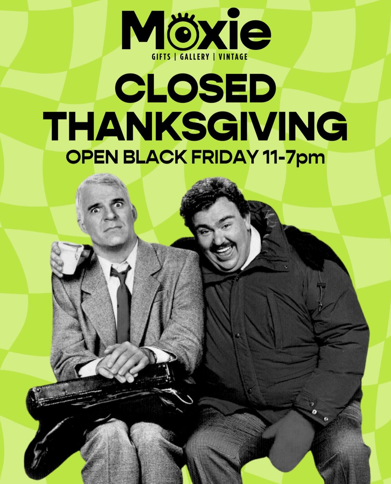 Hey folks! We&rsquo;ll be CLOSED this Thursday for Thanksgiving but we&rsquo;ll be OPEN BLACK FRIDAY from 11-7pm! ✨ Swing by before 3pm for 15% off your order in shop *excluding* the original art in gallery and on shelves.

THEN come through this Sun
