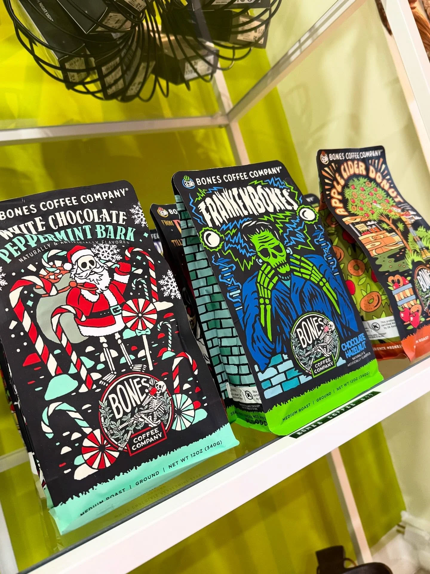 Small batch coffees and fun mugs to drink it out of. Especially this small fry vintage mug in the last slide. 

@bonescoffeecompany single origin, small batch, big personality. Holiday flavors now on the Moxie shelves like horchata, peppermint, sugar