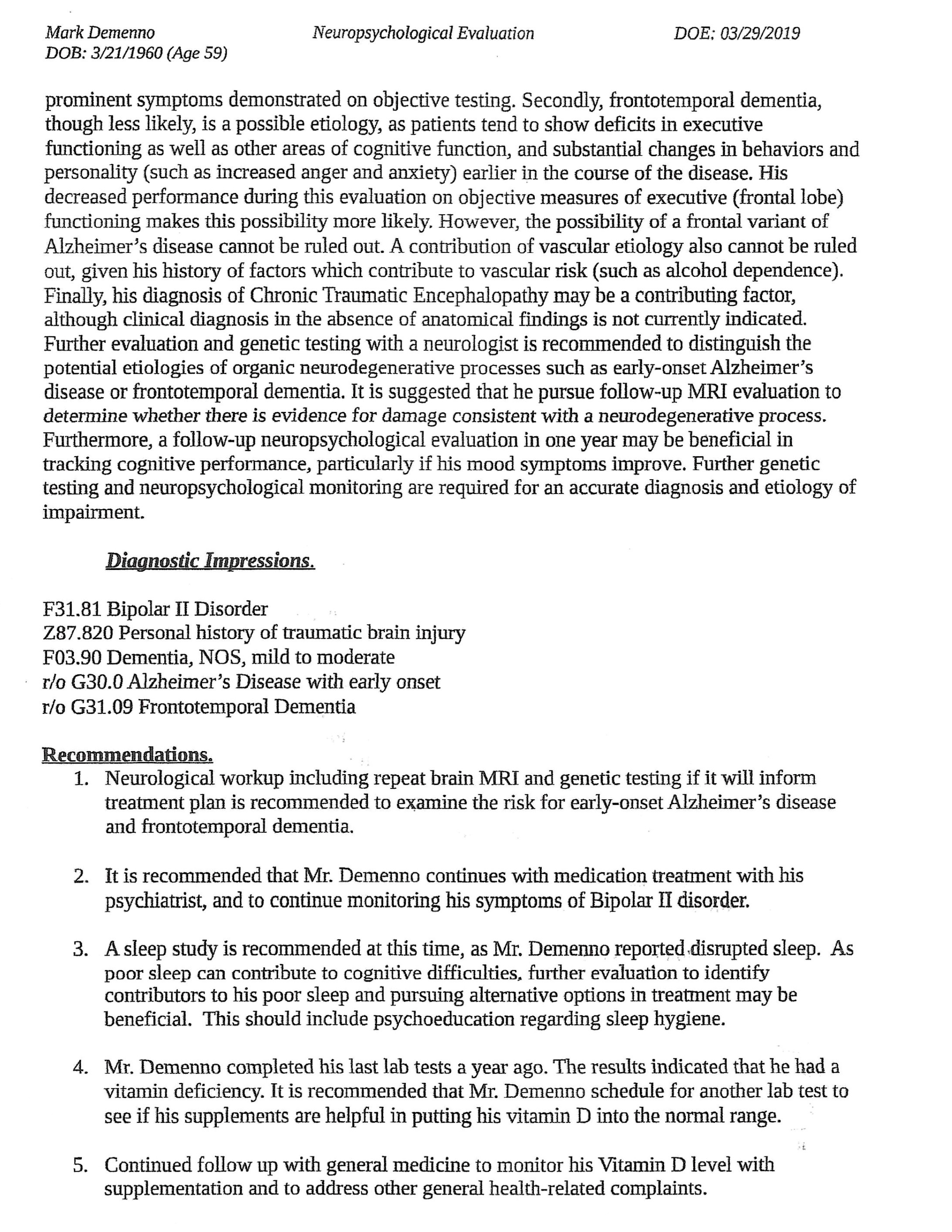 2021 Neuropsychological Report 2/2