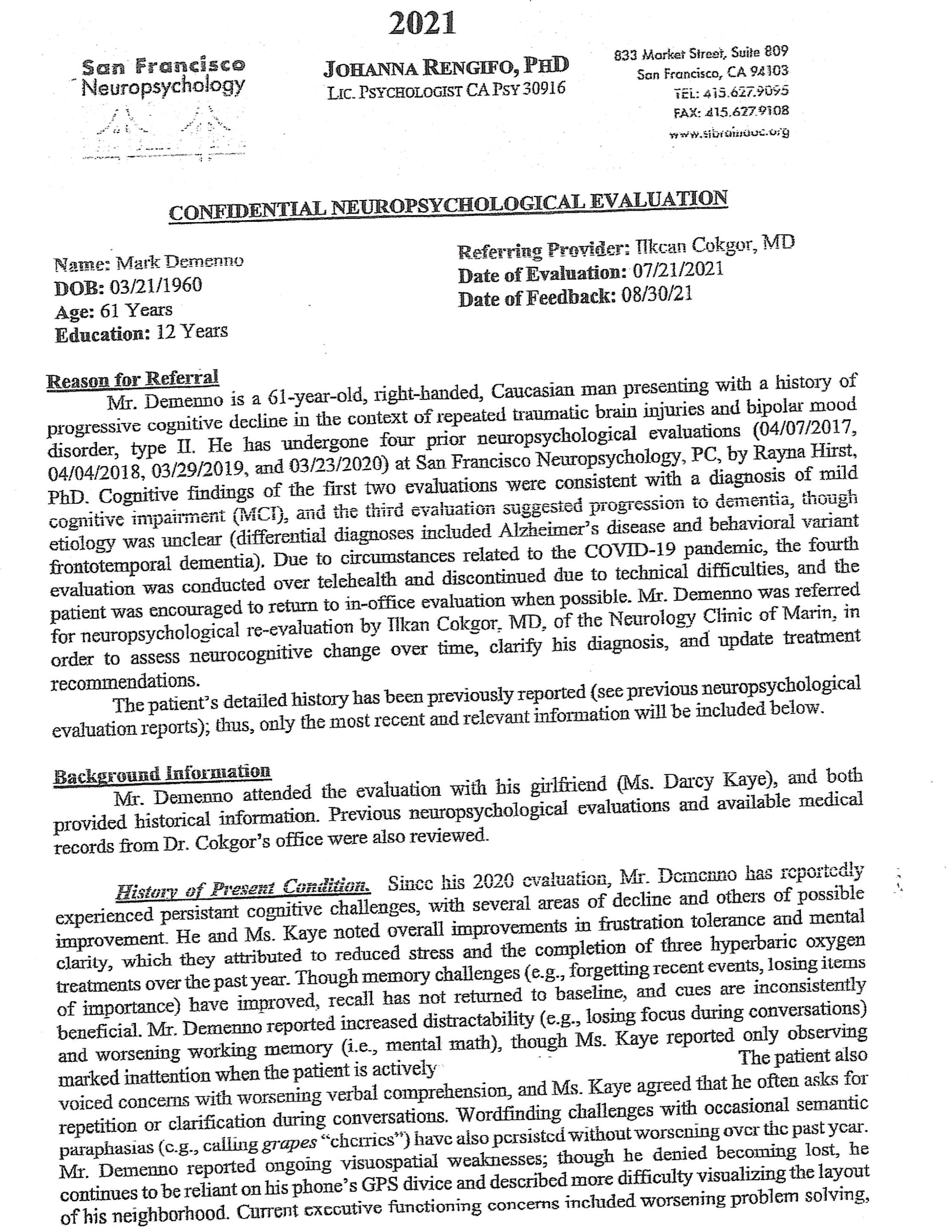 2025 Neuropsychological Report 1/2