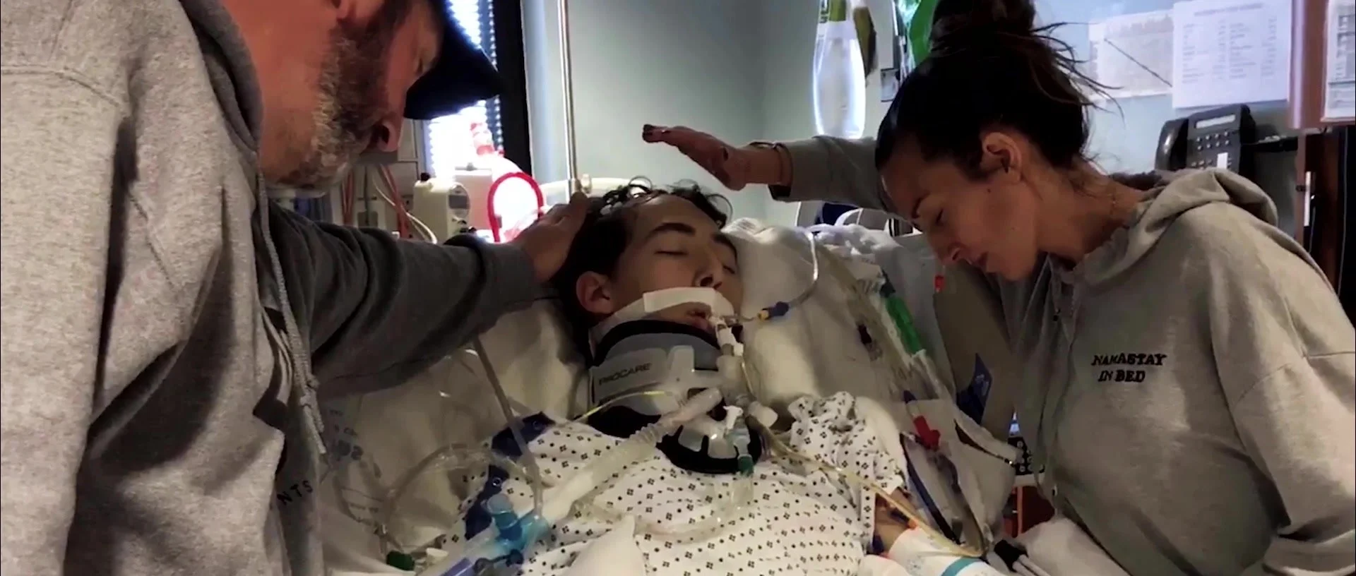 Caleb in the hospital