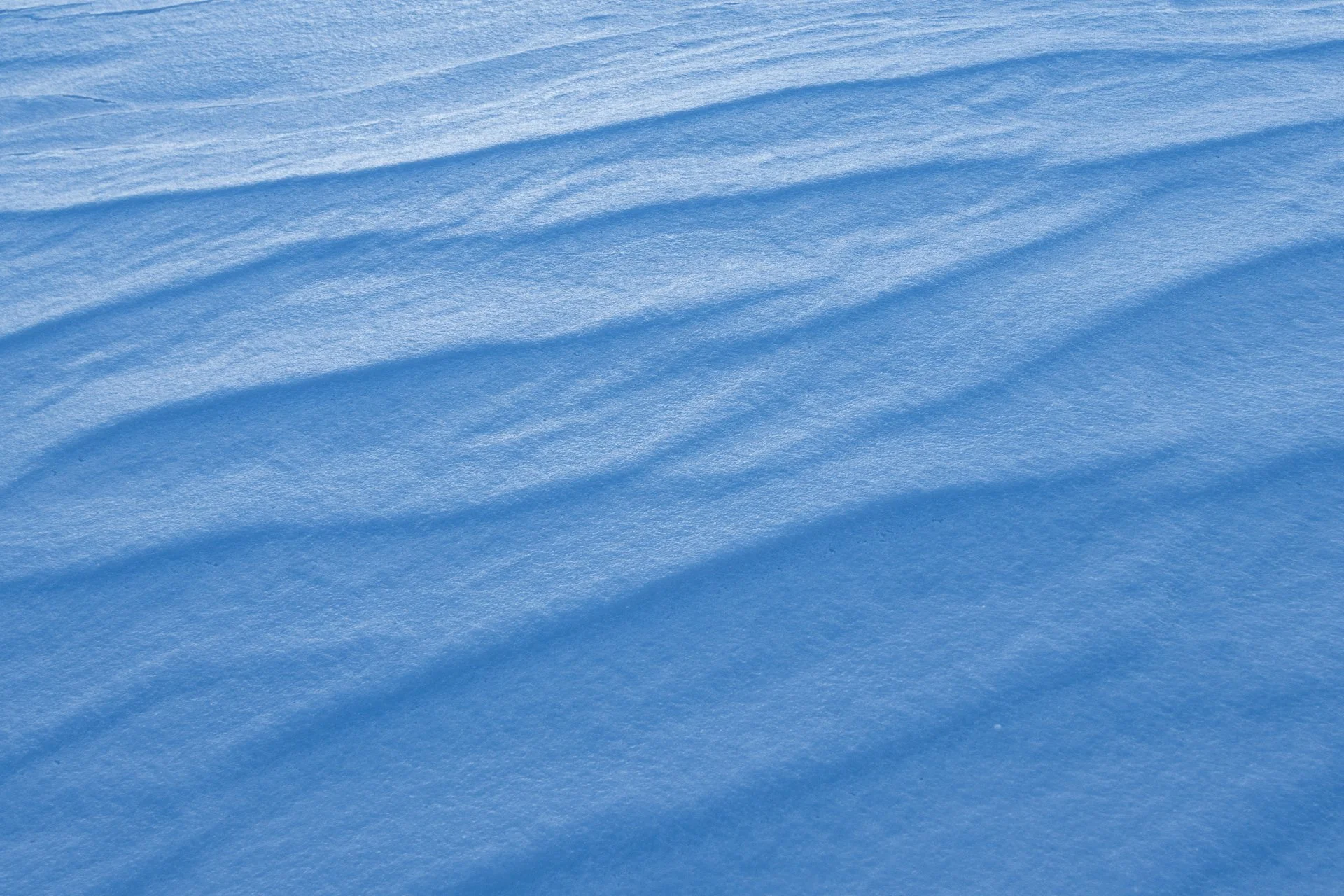 Close-up of snow-covered surface with textured wavy patterns.