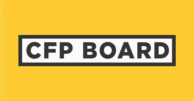 Yellow background with black and white text sign reading 'CFP BOARD'