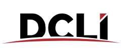 DCLI logo with bold black letters and a red accent on the top right of the letter L