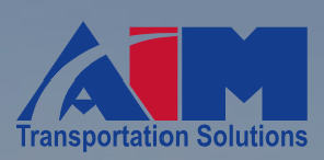 AIM Transportation Solutions logo with stylized blue and red letters