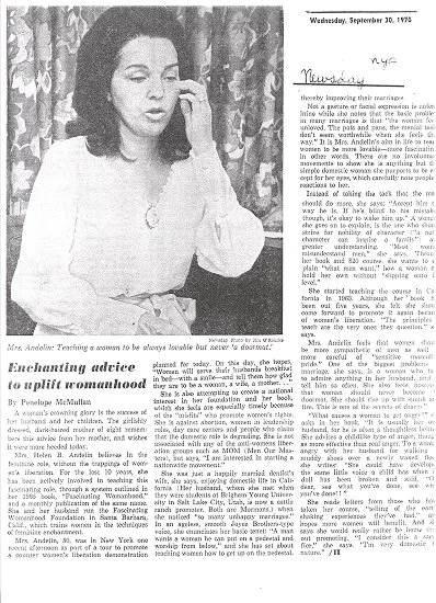Black and white photograph of a woman with dark hair, wearing a white blouse, sitting and speaking on the phone with curtains in the background.