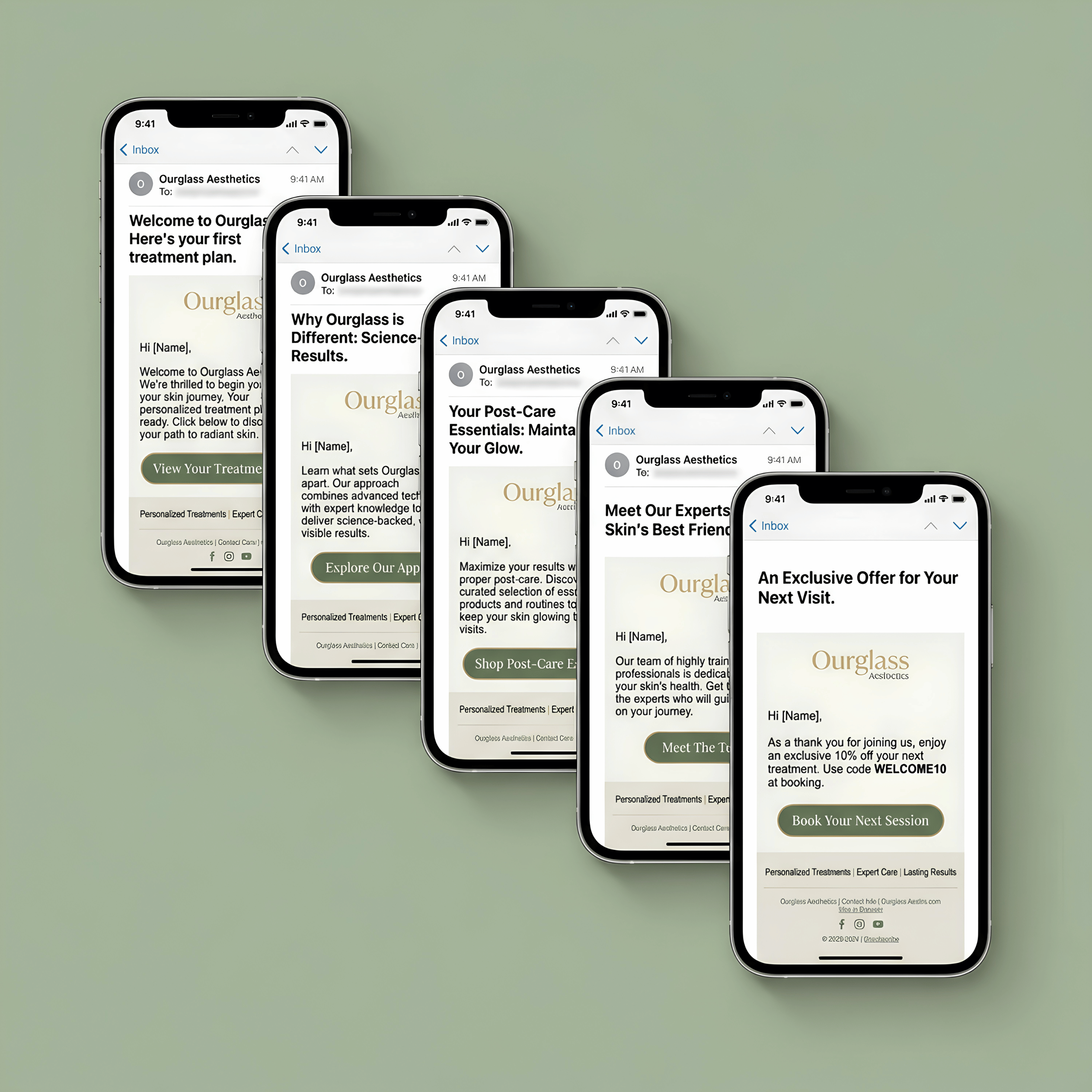 Ourglass Aesthetics Email Marketing Welcome Sequence
