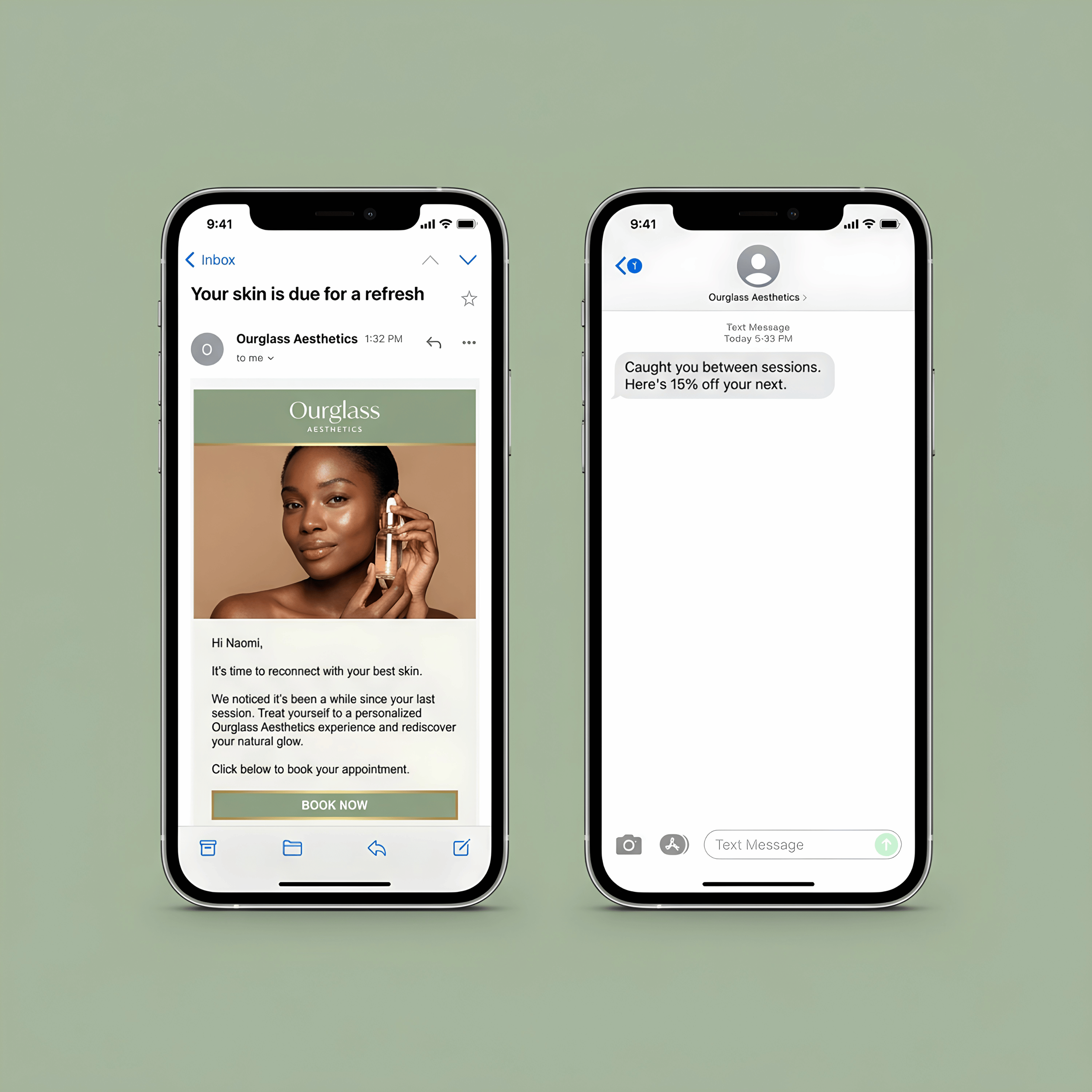 Ourglass Aesthetics Email & SMS Marketing