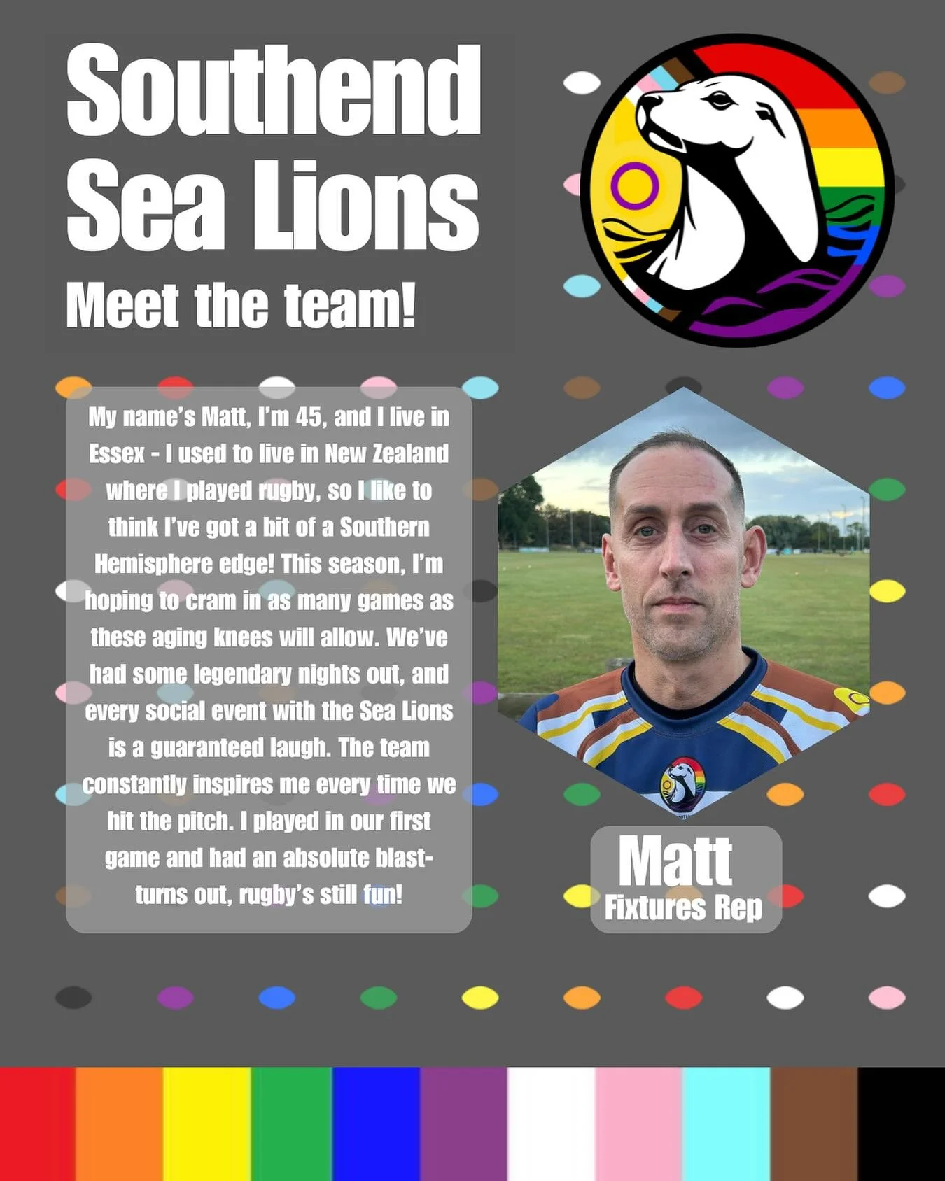 Player Spotlight:
Matt

&lsquo;My name&rsquo;s Matt, I&rsquo;m 45, and I live in Essex - I used to live in New Zealand where I played rugby, so I like to think I&rsquo;ve got a bit of a Southern Hemisphere edge! This season, I&rsquo;m hoping to cram 