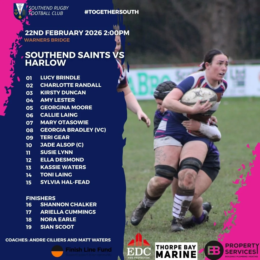 TEAMS UP 

This is how your Saints will line up against @harlowladiesrugby this Sunday at home! 

Let&rsquo;s go Saints 💪