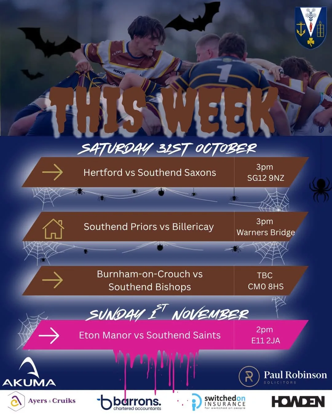 This Weeks Fixtures &amp; Teams
