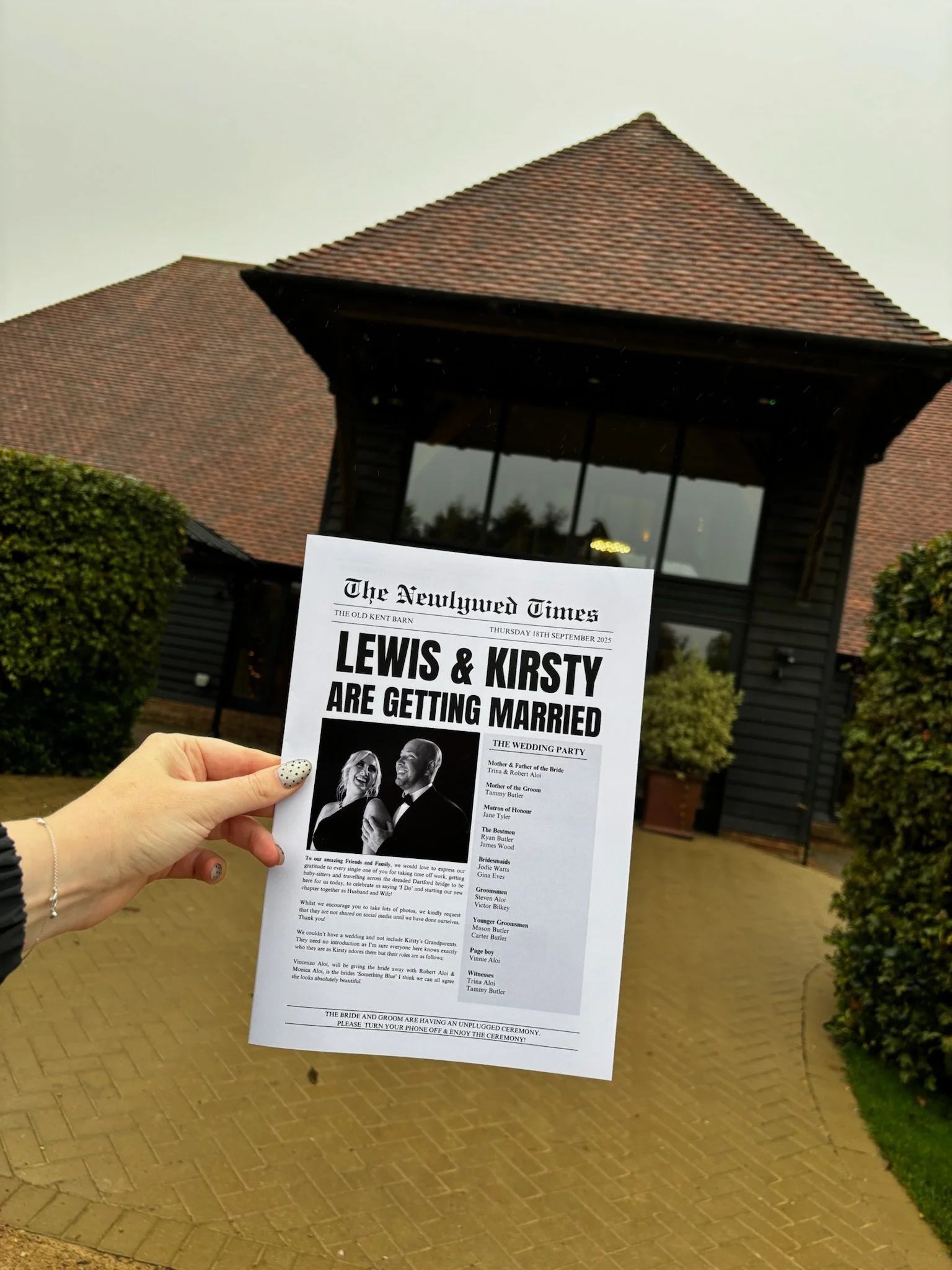 Velvet-rose-events-stationery-The-Old-Kent-Barn-Order of service.JPG