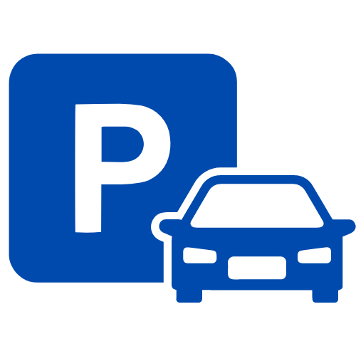 Parking sign with a car icon