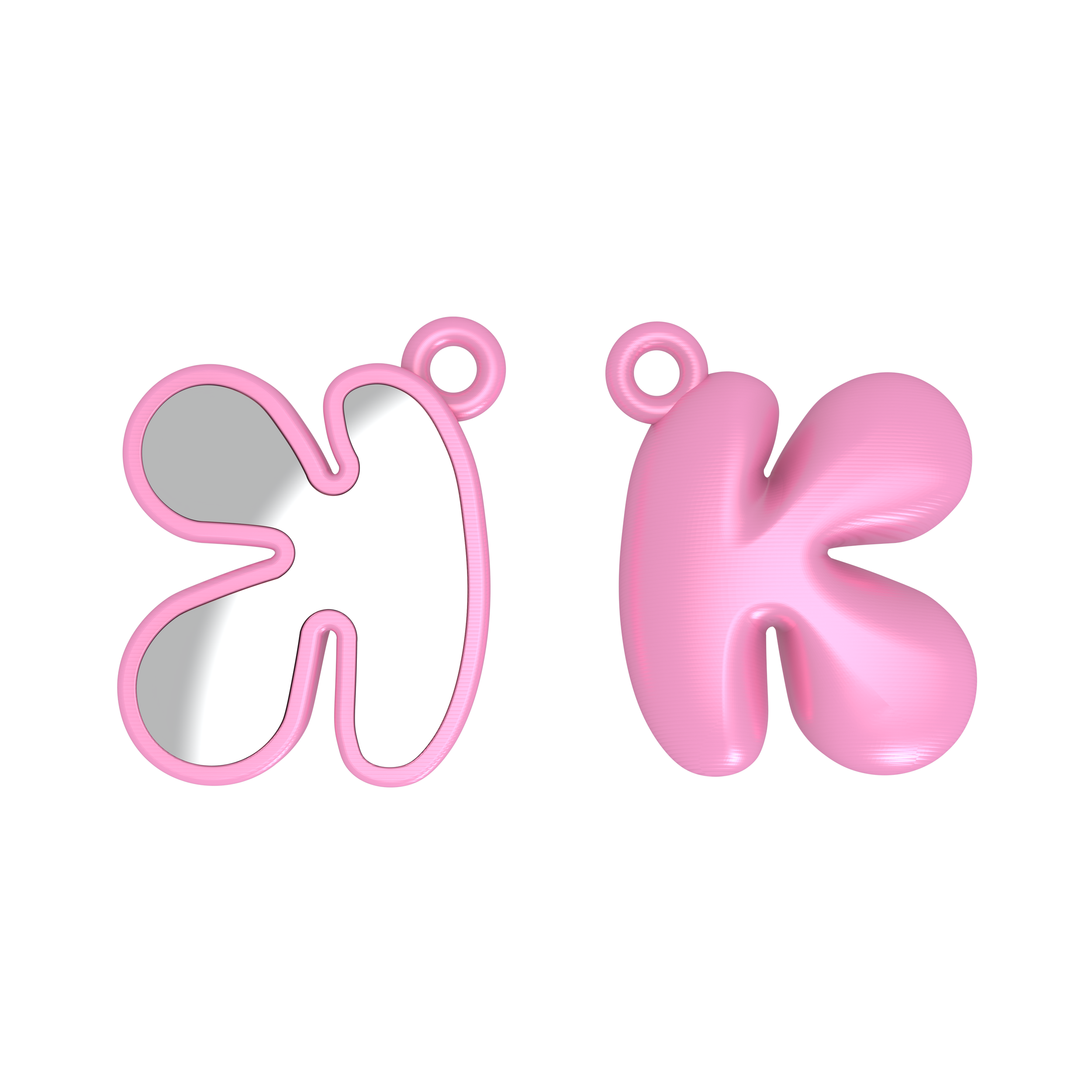 RECYCLABLE INITIAL MIRROR CHARM/ ORNAMENT