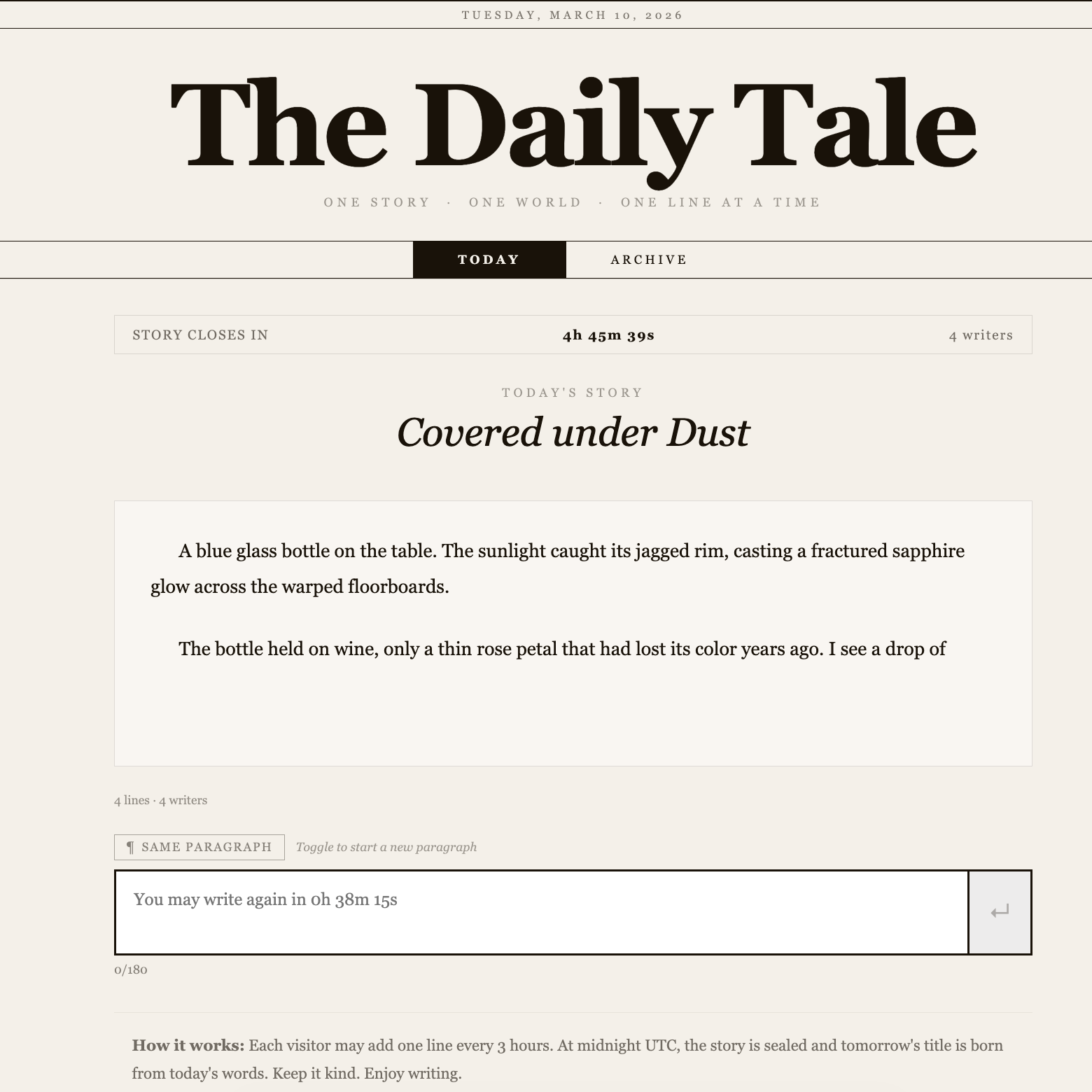 The Daily Tale: Collaborative Writing Platform