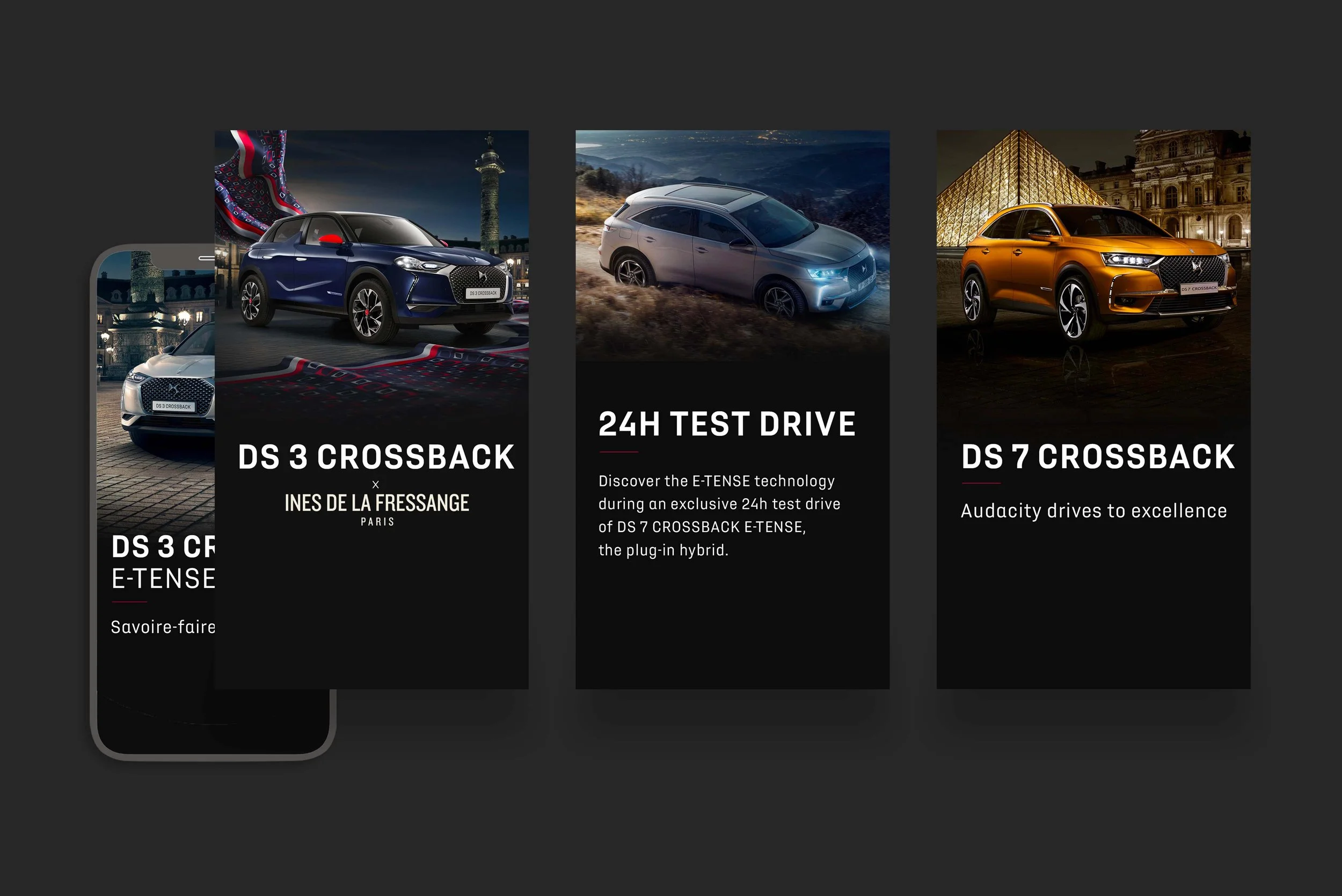 DS Automobiles - Created responsive visuals and digital assets for new car models, events, and campaigns while maintaining a strong, elegant brand identity