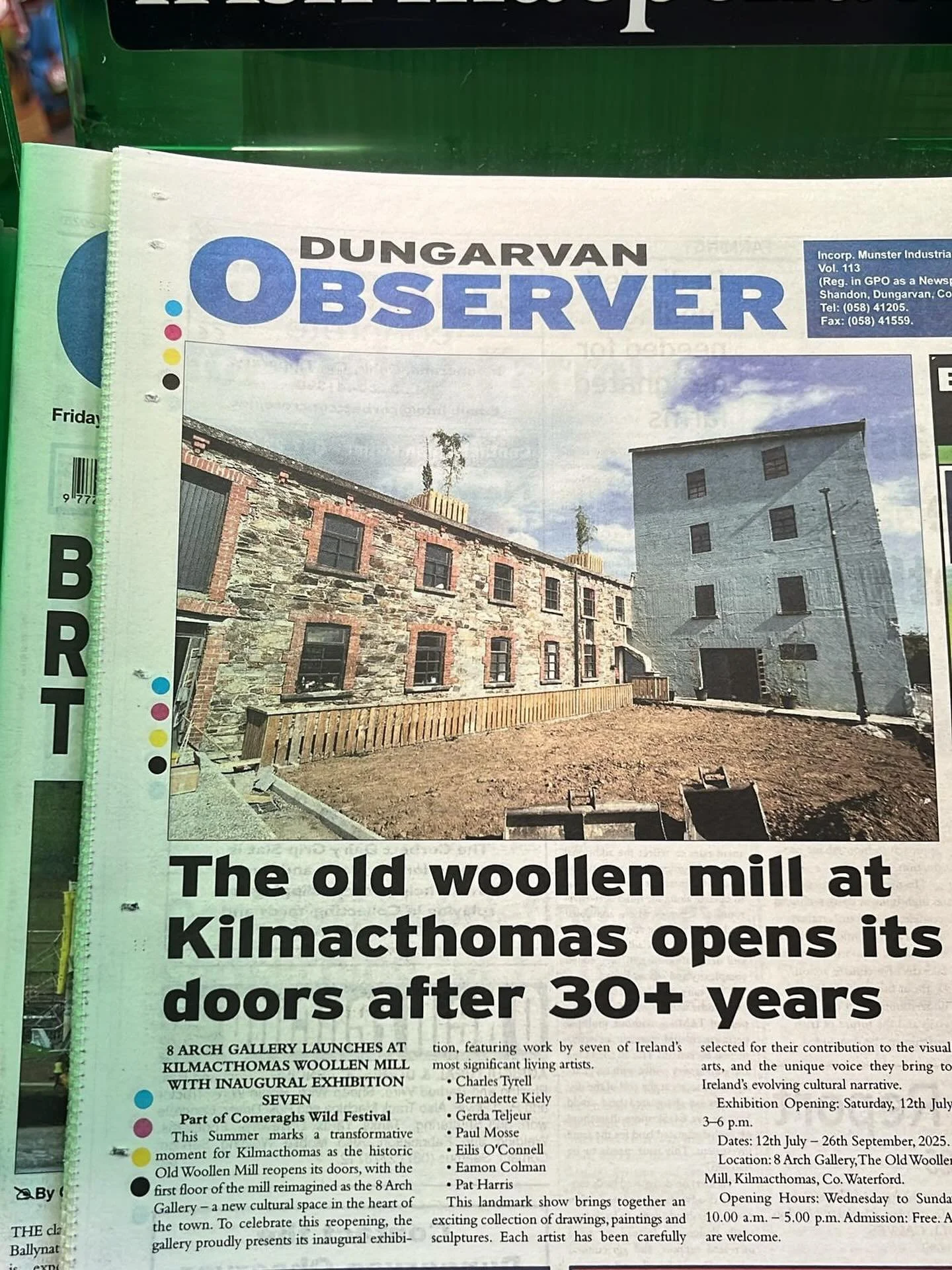 Front page of @dungarvanobserver1912 ! #LoveWaterford #WaterfordGreenway #Kilmacthomas #IrishArt