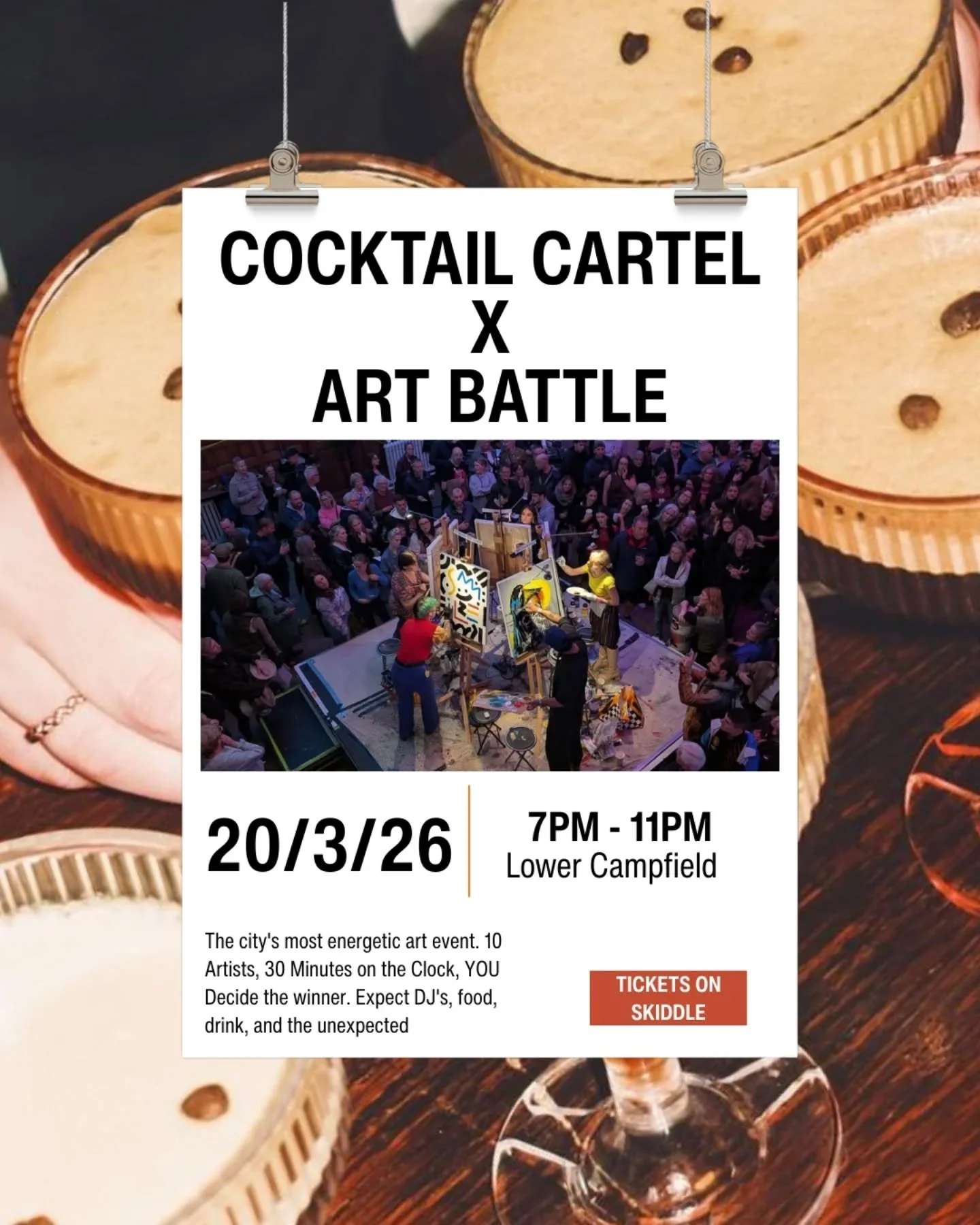 🚨 ONLY A FEW TICKETS LEFT 🚨
 
Looking for something different to do this Friday?
Come on over to @campfieldmcr for @artbattlemcr! 

We will be there slinging bevvies + there's some banging food on offer from @rackmcr @baby.mayhem.mcr &amp; @syiokla