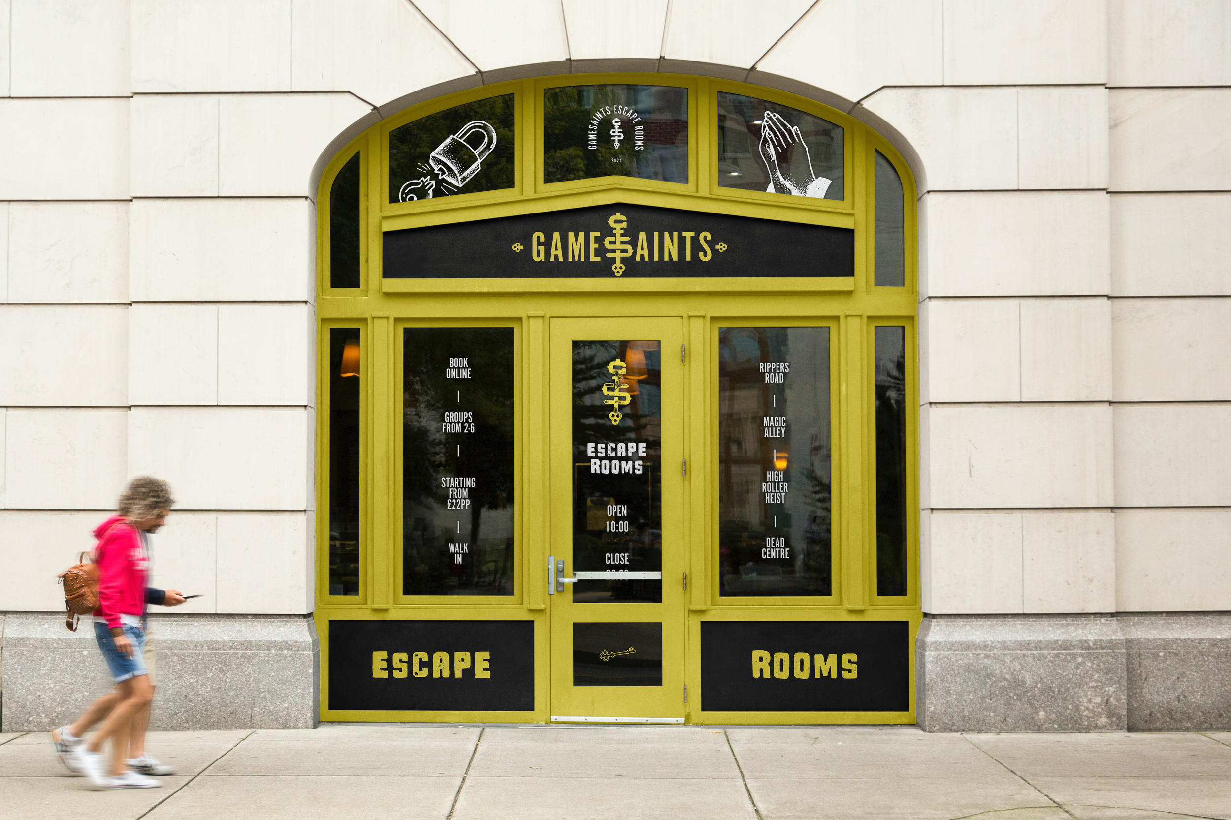 A mockup of a potential Gamesaints branded venue designed by Rogue State Studios