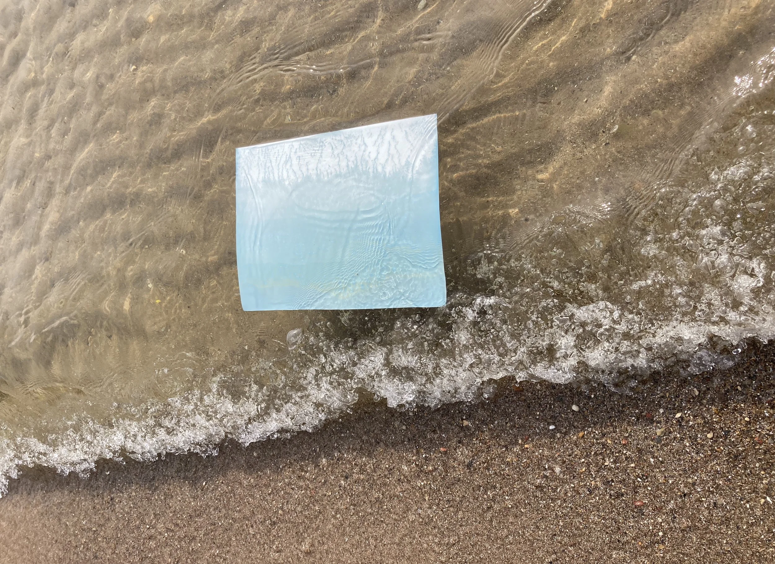Work in progress - floating in Lake Michigan, Summer (Zoo Beach, Racine, Wisconsin) 2025 - digital photograph