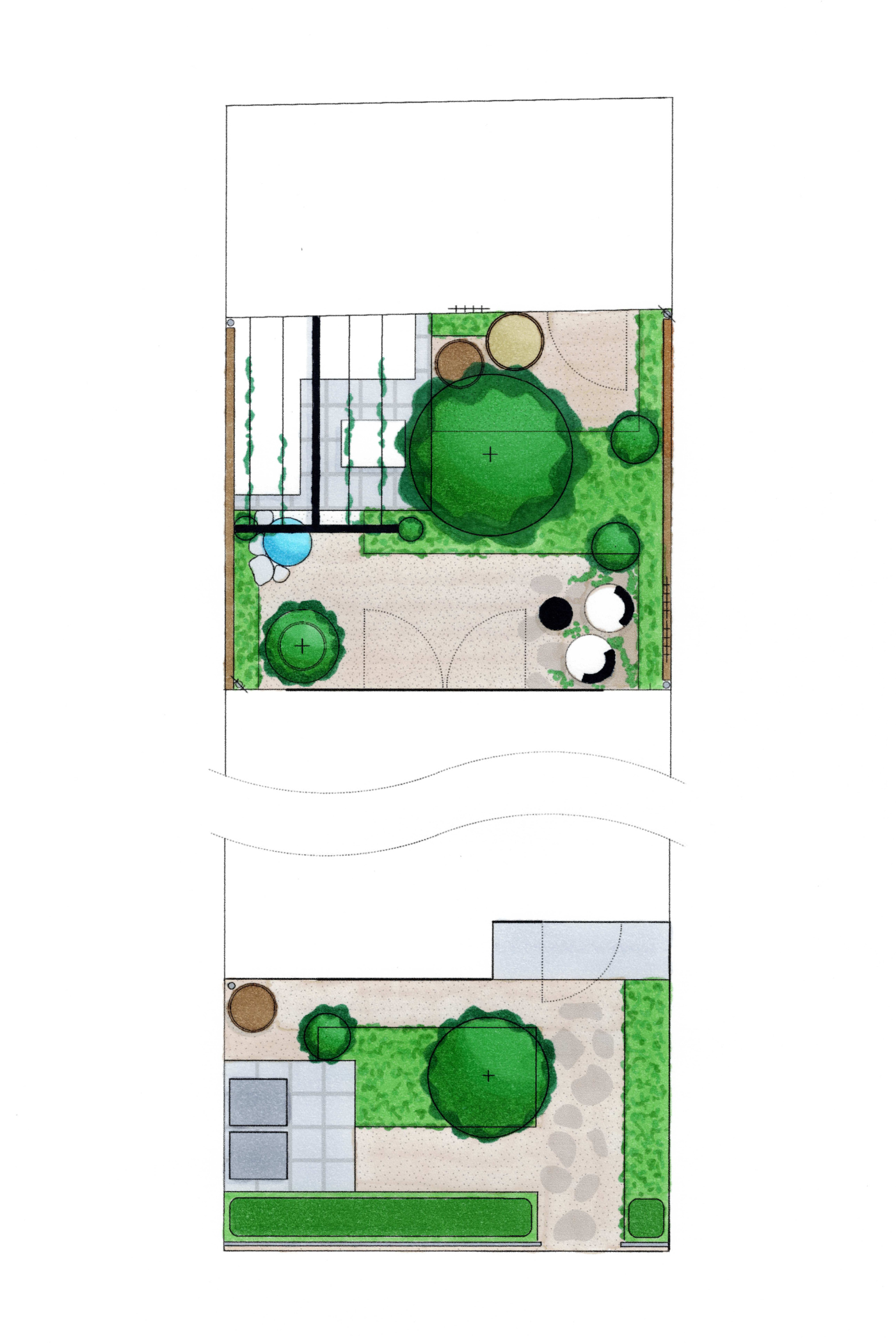 Ecologisch tuinontwerp voor de voortuin en achtertuin van een kleine stadstuin in Culemborg, Utrecht, door Studio Jong Baw