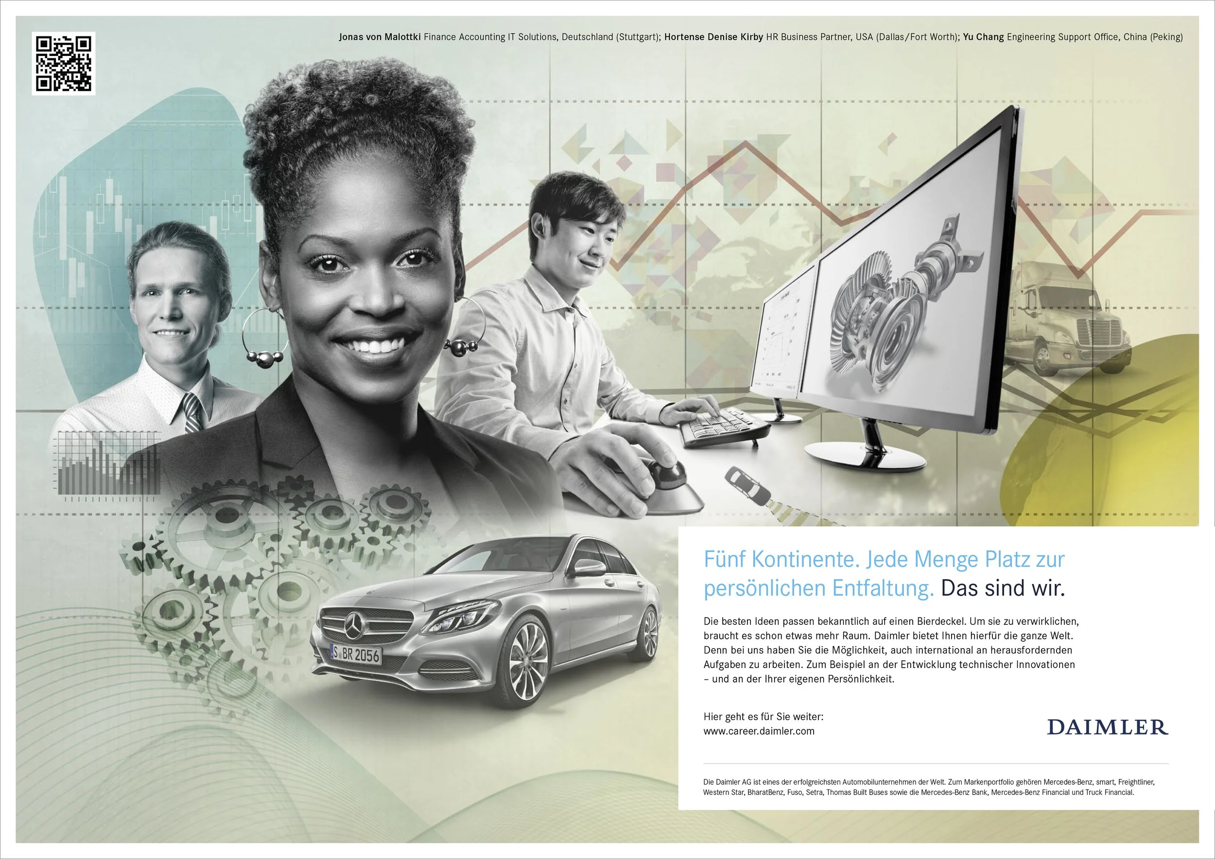 Employer Branding Anzeige mit Collage in Pasteltönen