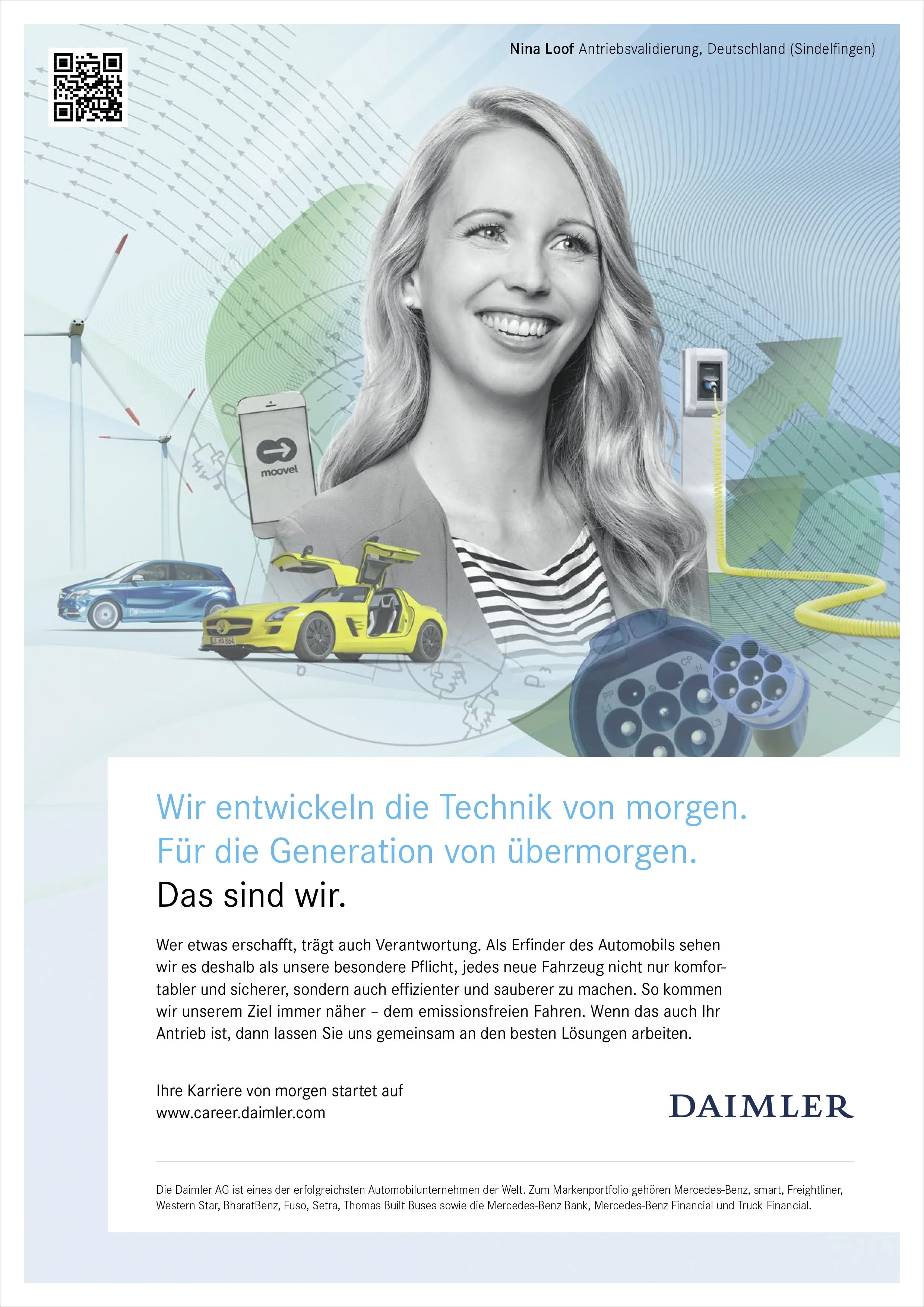 Employer Branding Anzeige mit Collage in Pasteltönen