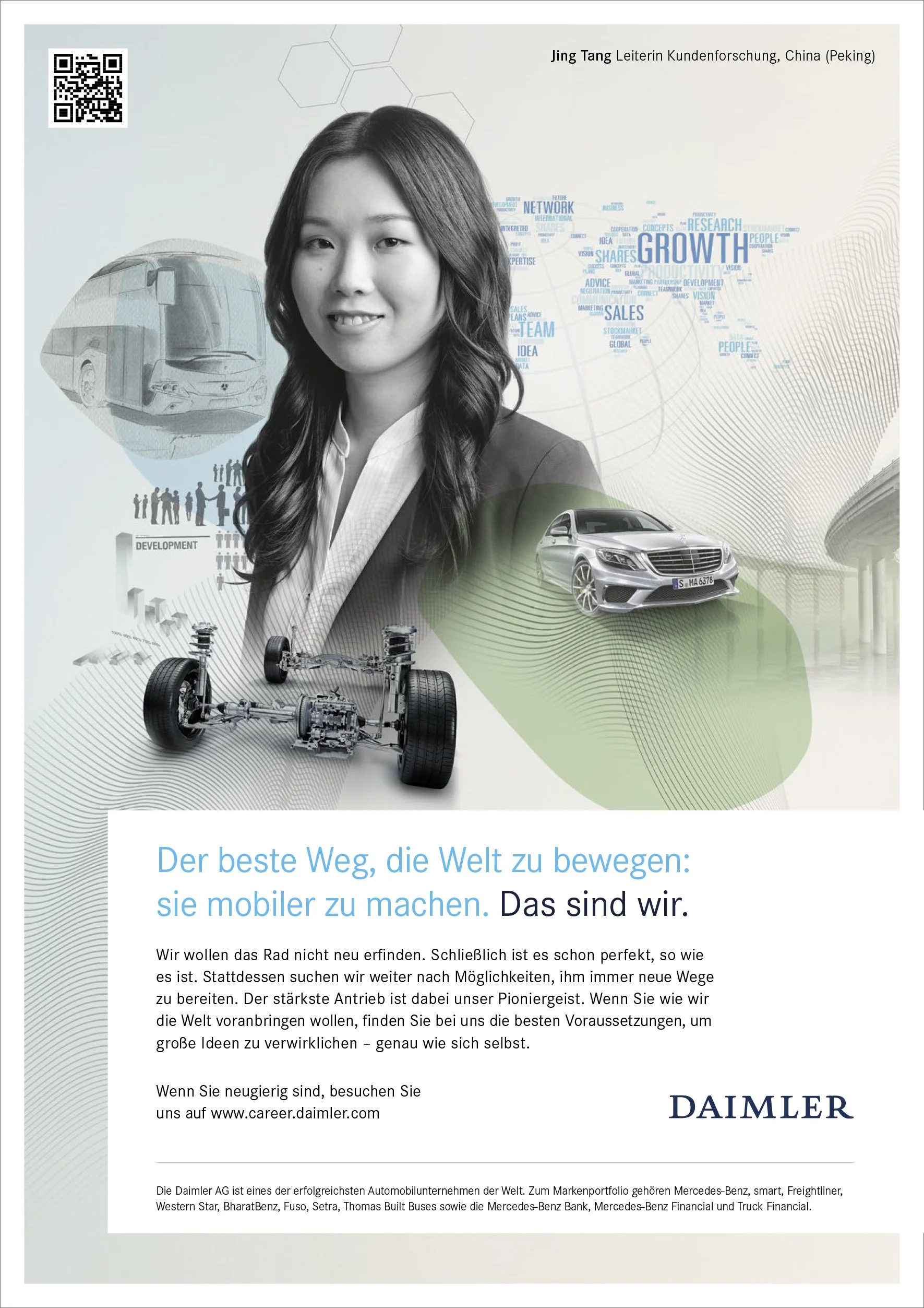 Employer Branding Anzeige mit Collage in Pasteltönen