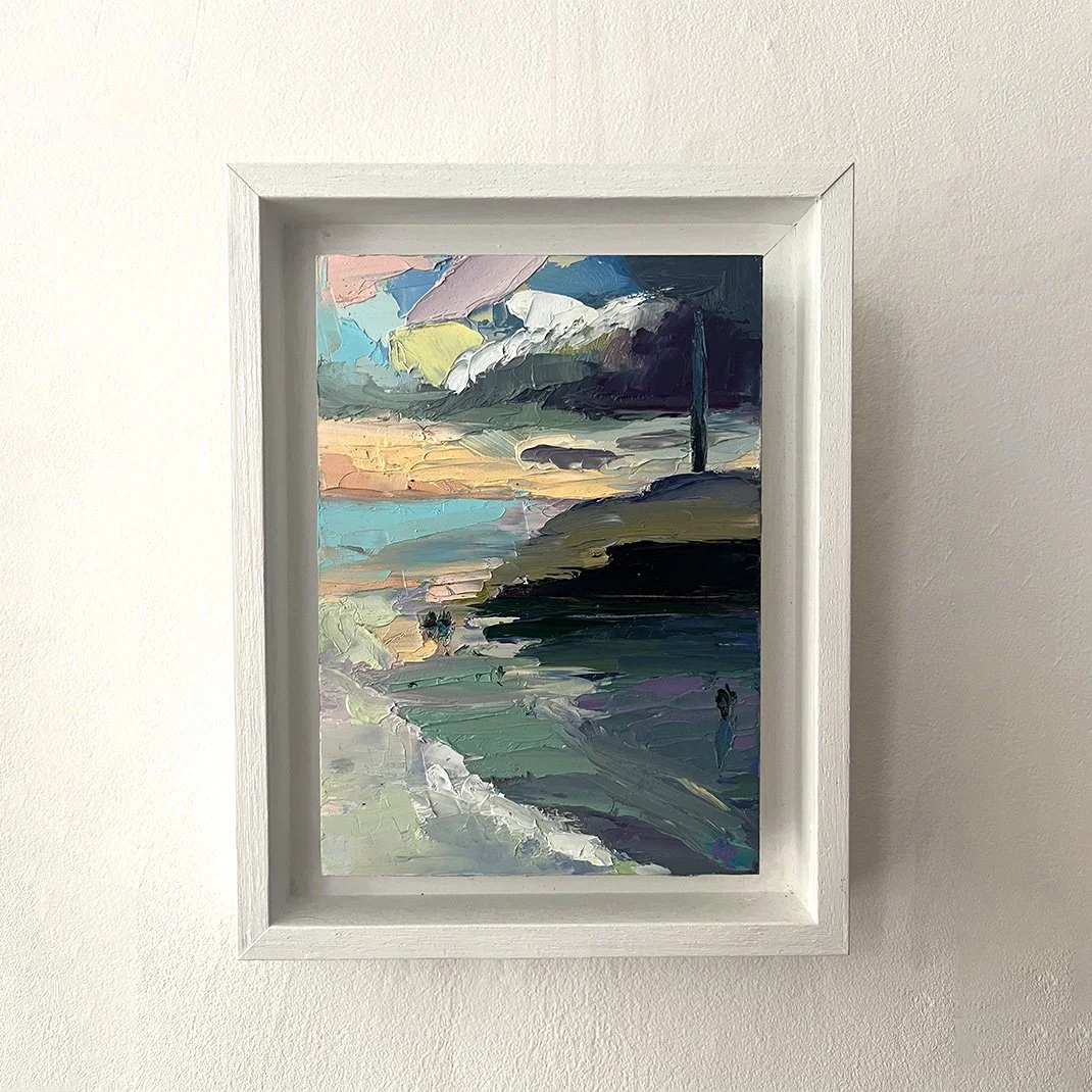 Pallette knife Hove beach framed.jpg