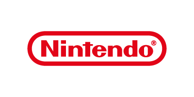 Red Nintendo logo on a black background.
