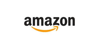 Amazon logo with black text and orange arrow beneath the word